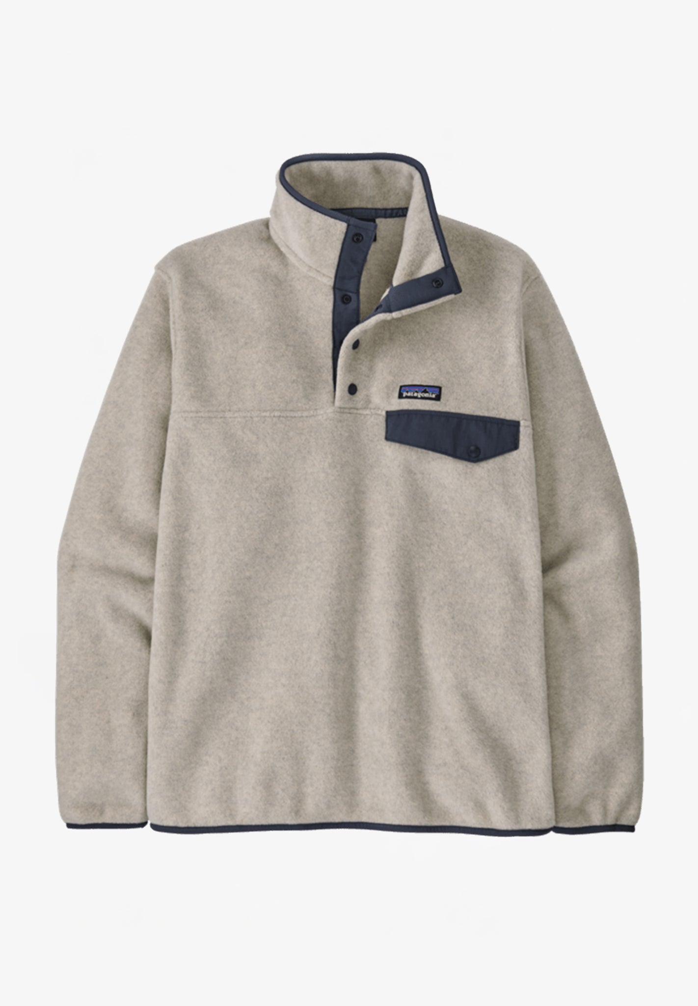 PATAGONIA - Men's Lightweight Synchilla Snap - T Pullover - Oatmeal Heather Smolder Blue - BACKYARD
