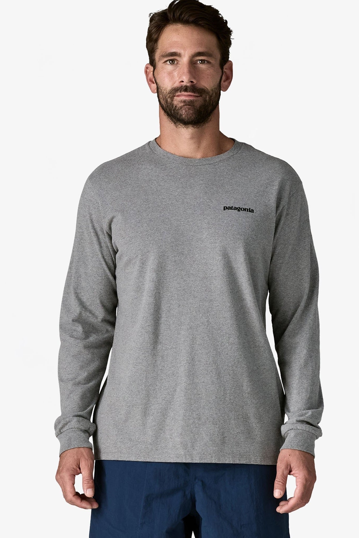 PATAGONIA - Men's Longsleeve P - 6 Logo Responsibili - Tee - Gravel Heather - BACKYARD