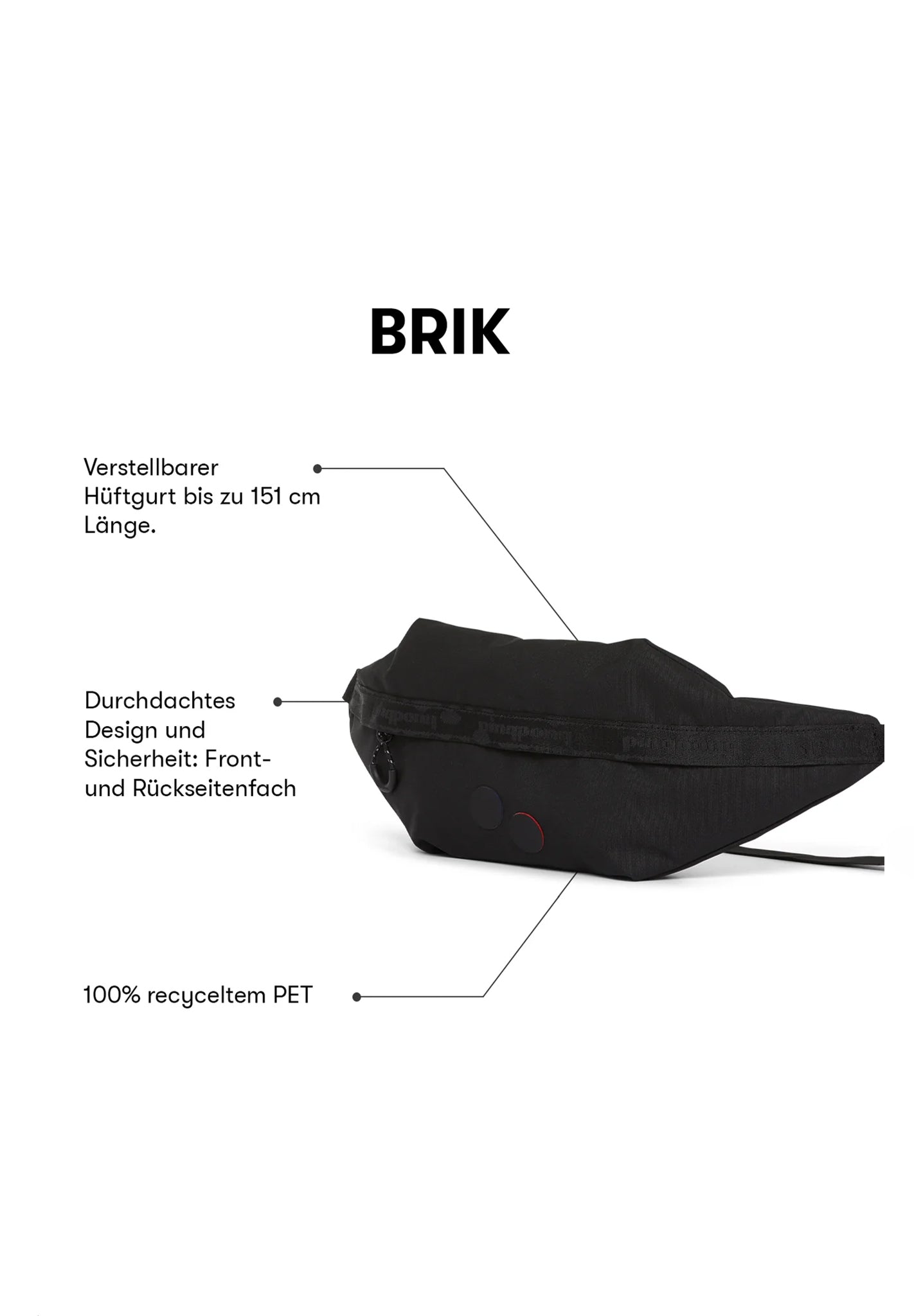 PINQPONQ - Brik Hipbag - Rooted Black - BACKYARD