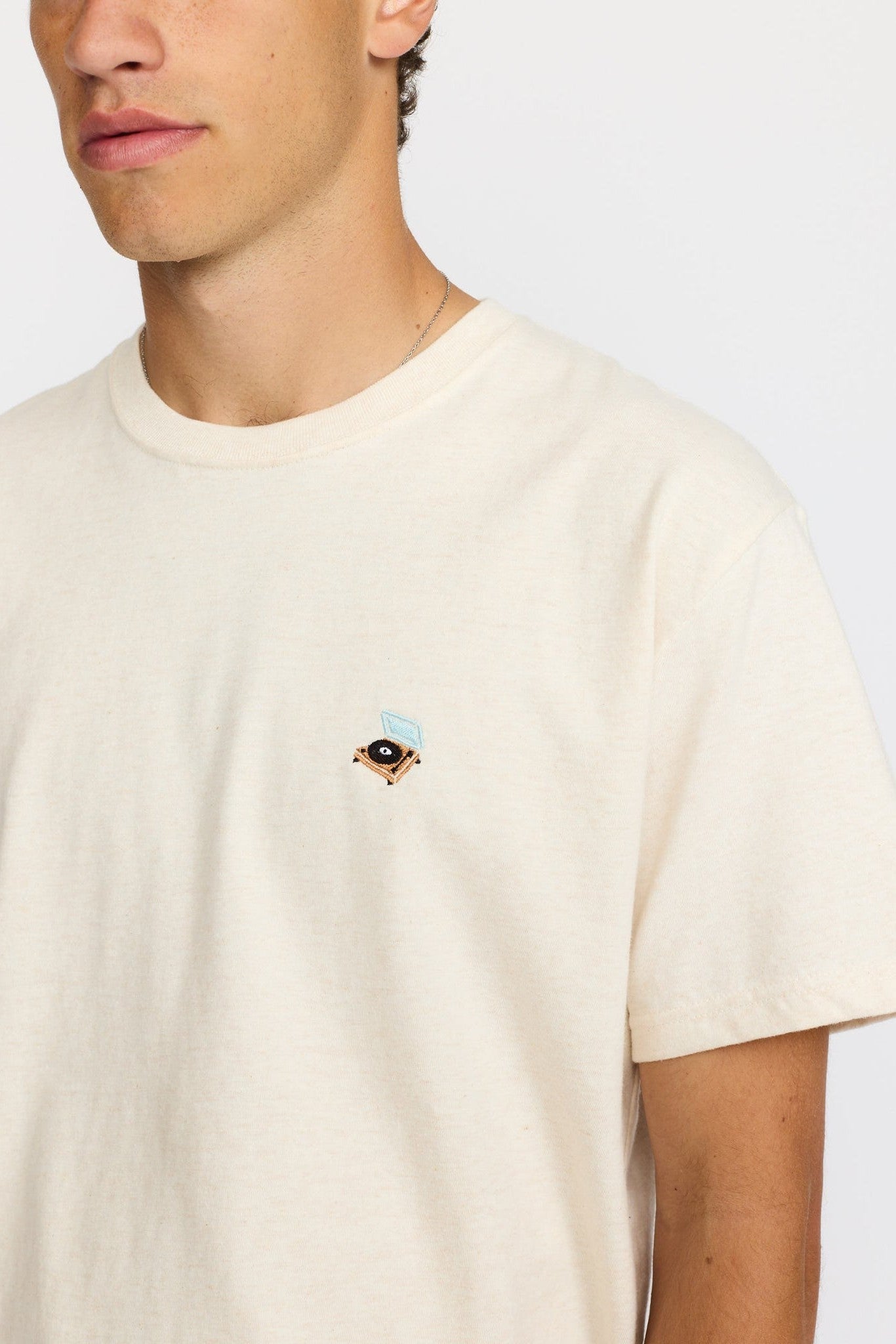 REVOLUTION - 1449 PLA Application T-Shirt - Offwhite Melange - BACKYARD