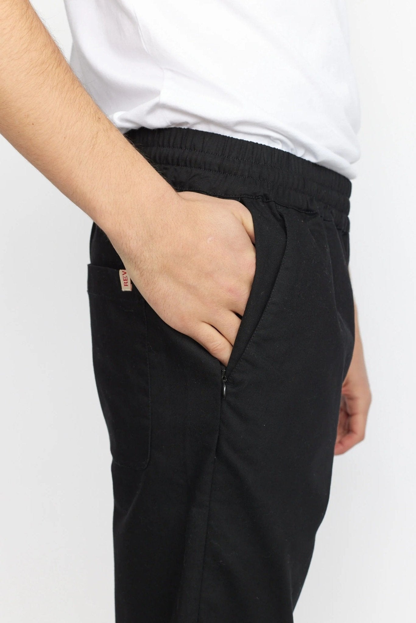 REVOLUTION-5871 Casual Trousers-Black-BACKYARD