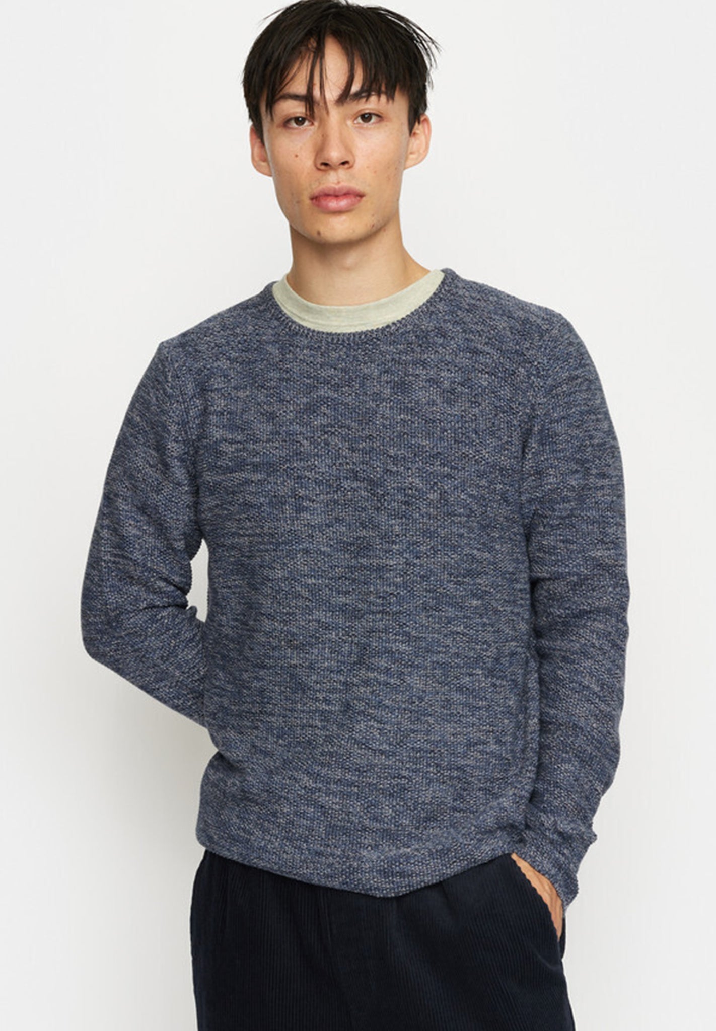 REVOLUTION - 6009 Knit Sweater - Dustblue - BACKYARD