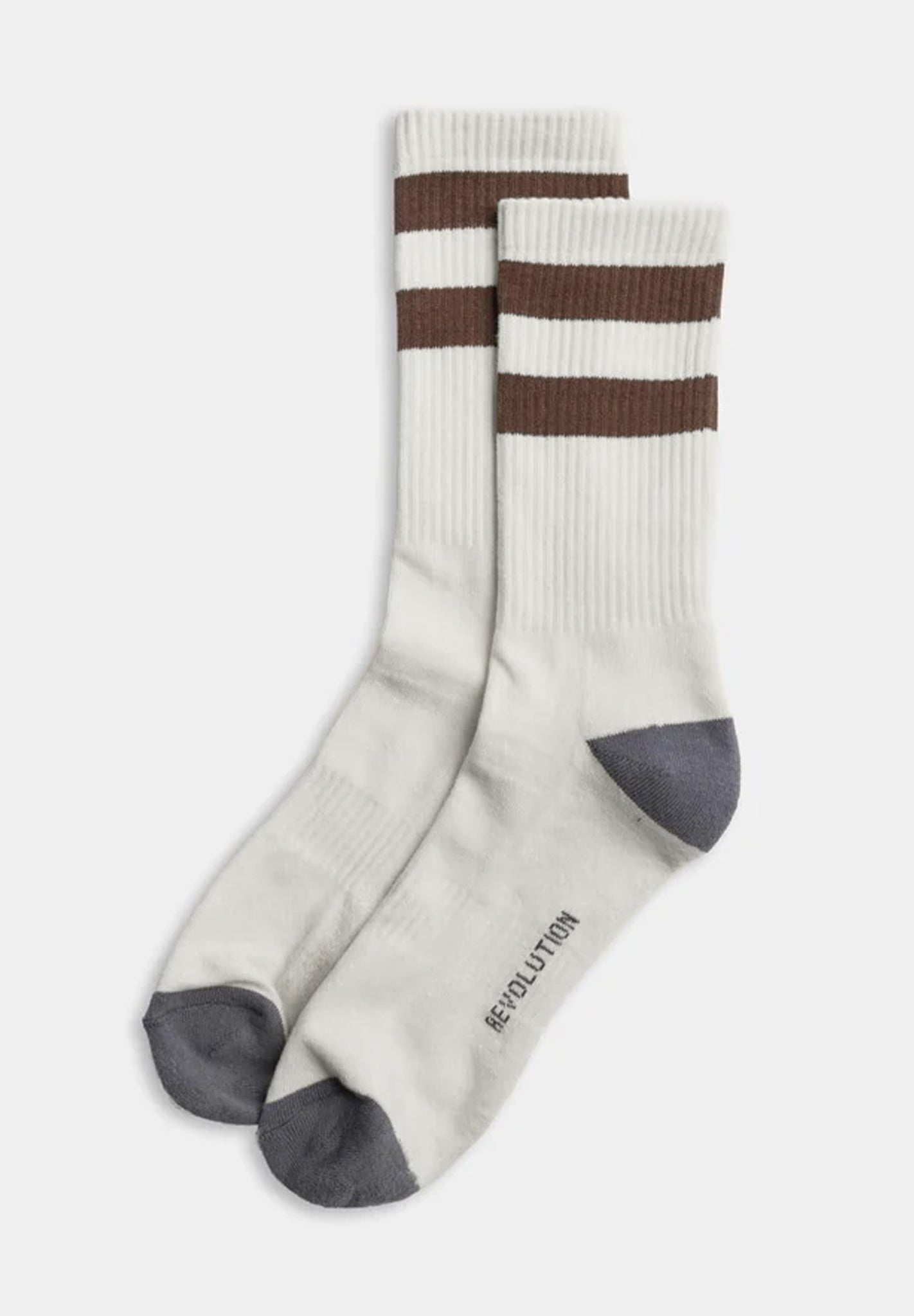 REVOLUTION - 8906 Jacquard Crew Socks - White - BACKYARD