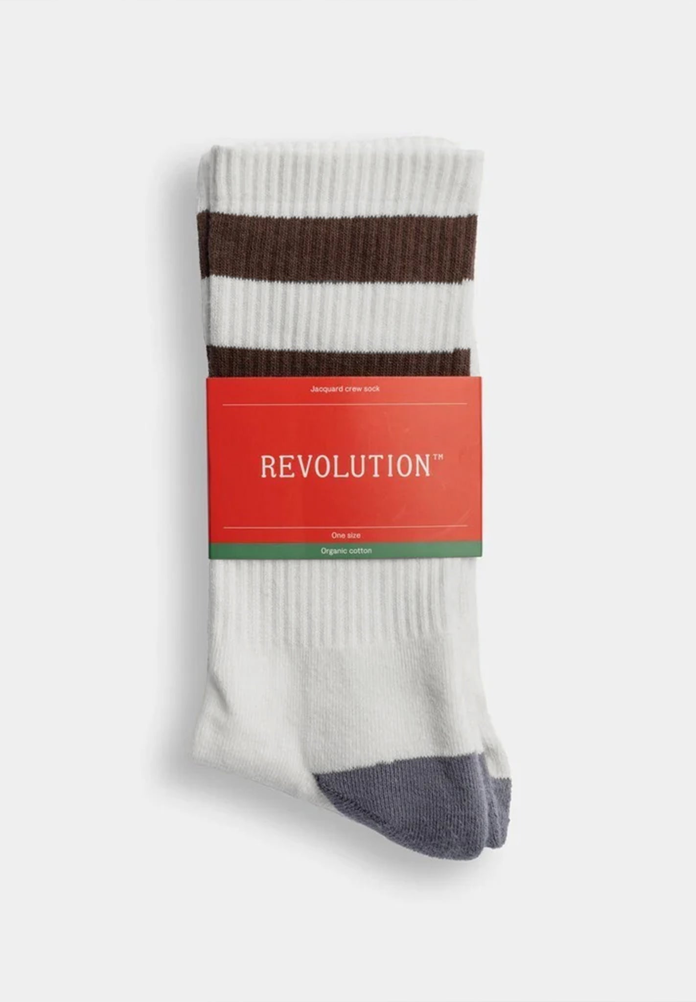 REVOLUTION - 8906 Jacquard Crew Socks - White - BACKYARD