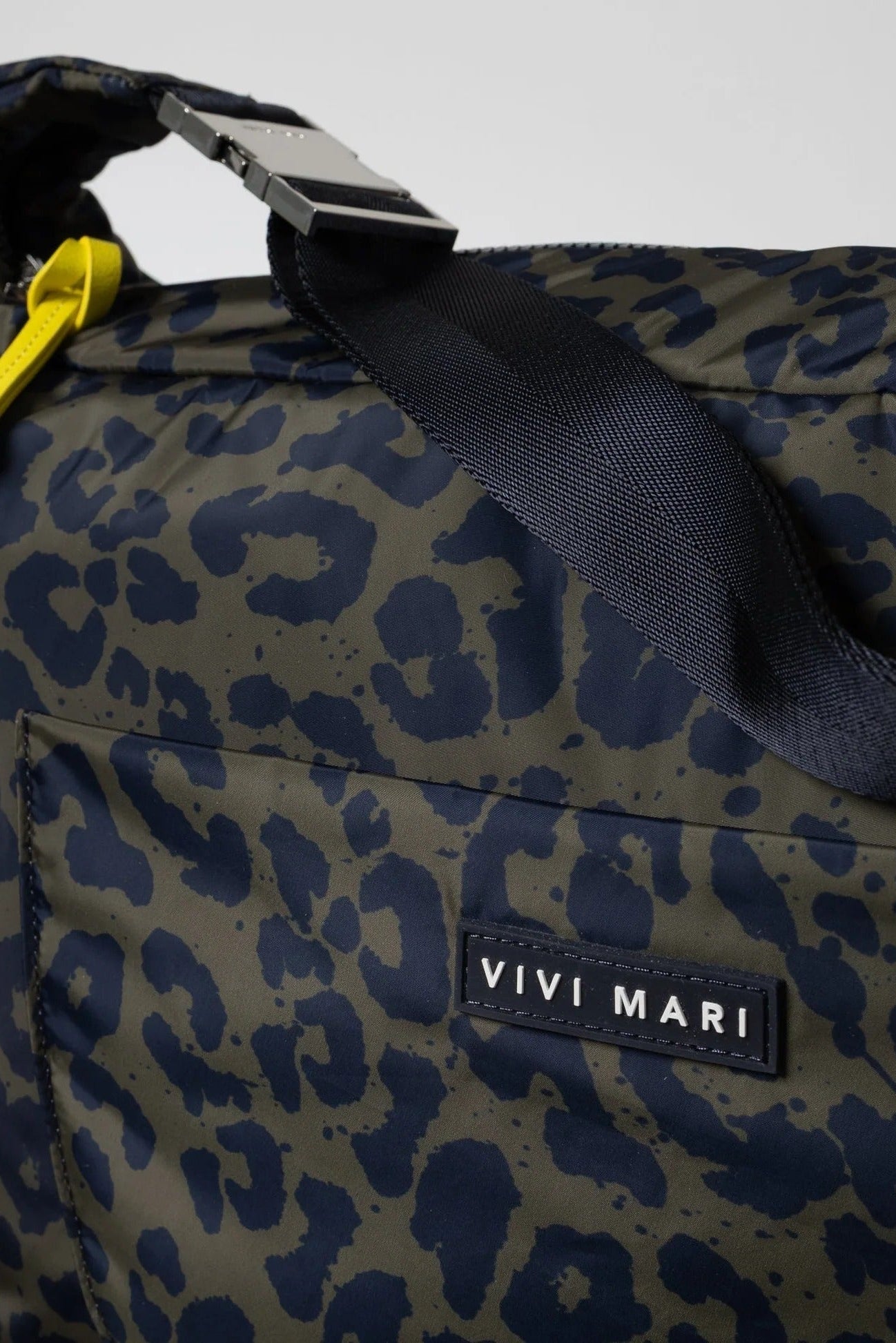 VIVI MARI-Padded Hip Bag Oversized-Leo Splashes Navy Olive-BACKYARD