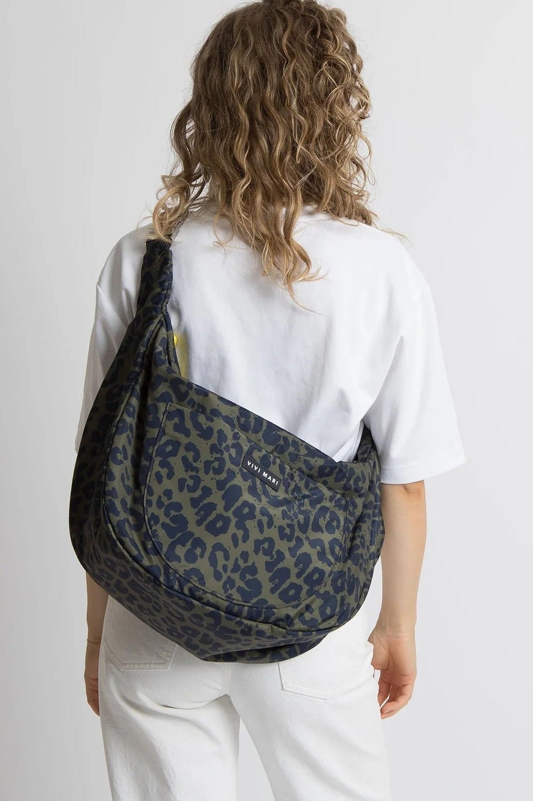 VIVI MARI-Padded Hip Bag Oversized-Leo Splashes Navy Olive-BACKYARD