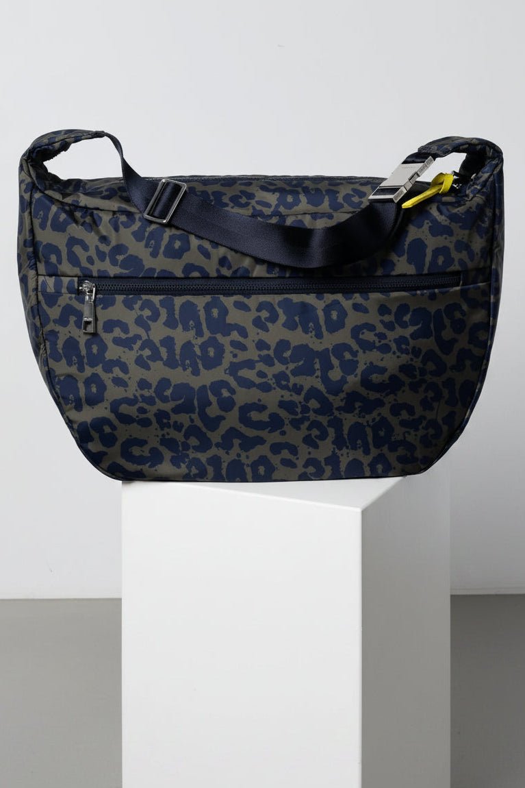 VIVI MARI-Padded Hip Bag Oversized-Leo Splashes Navy Olive-BACKYARD