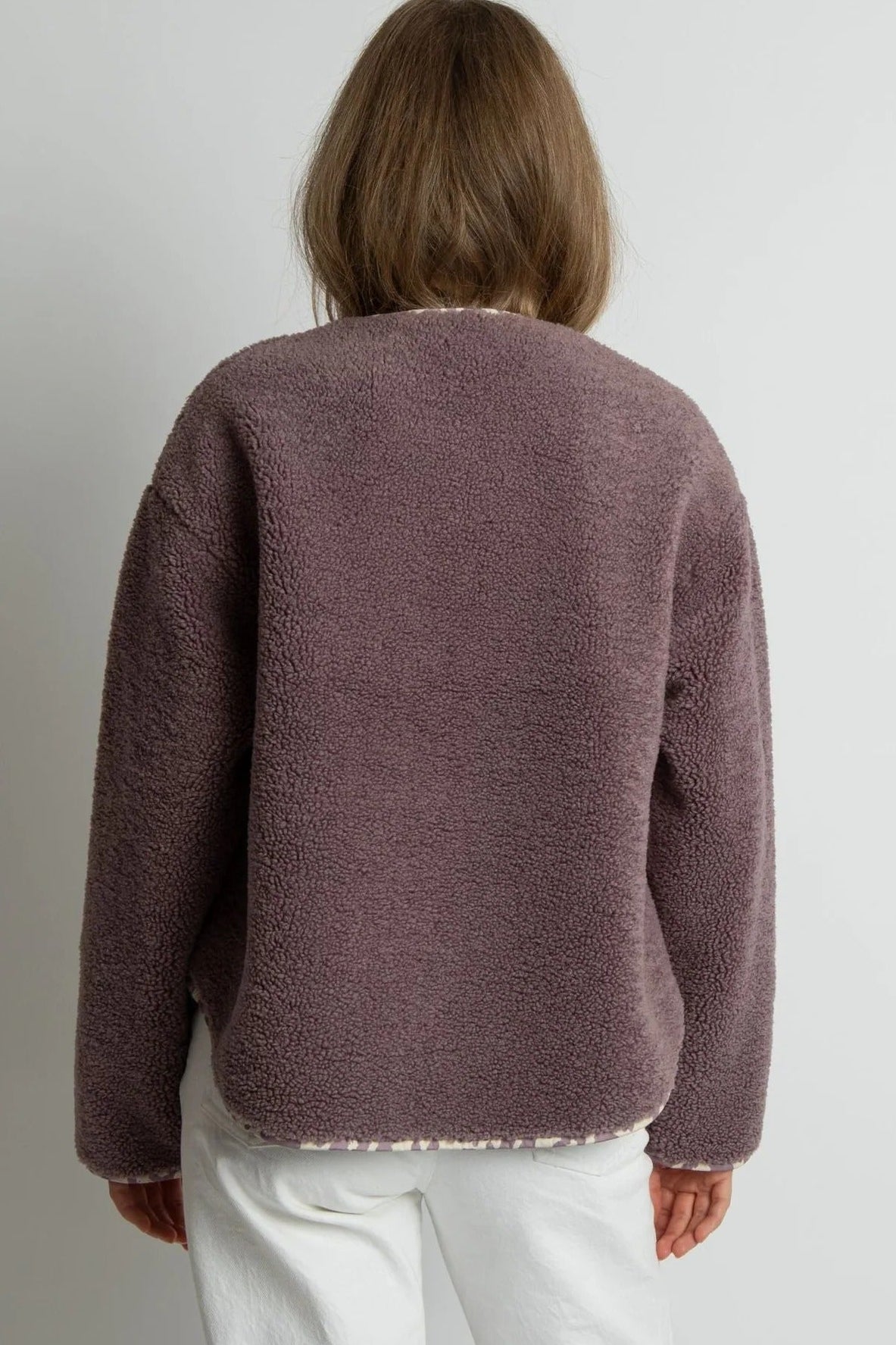 VIVI MARI-Teddy Fleece Jacket-Ash Plum-BACKYARD