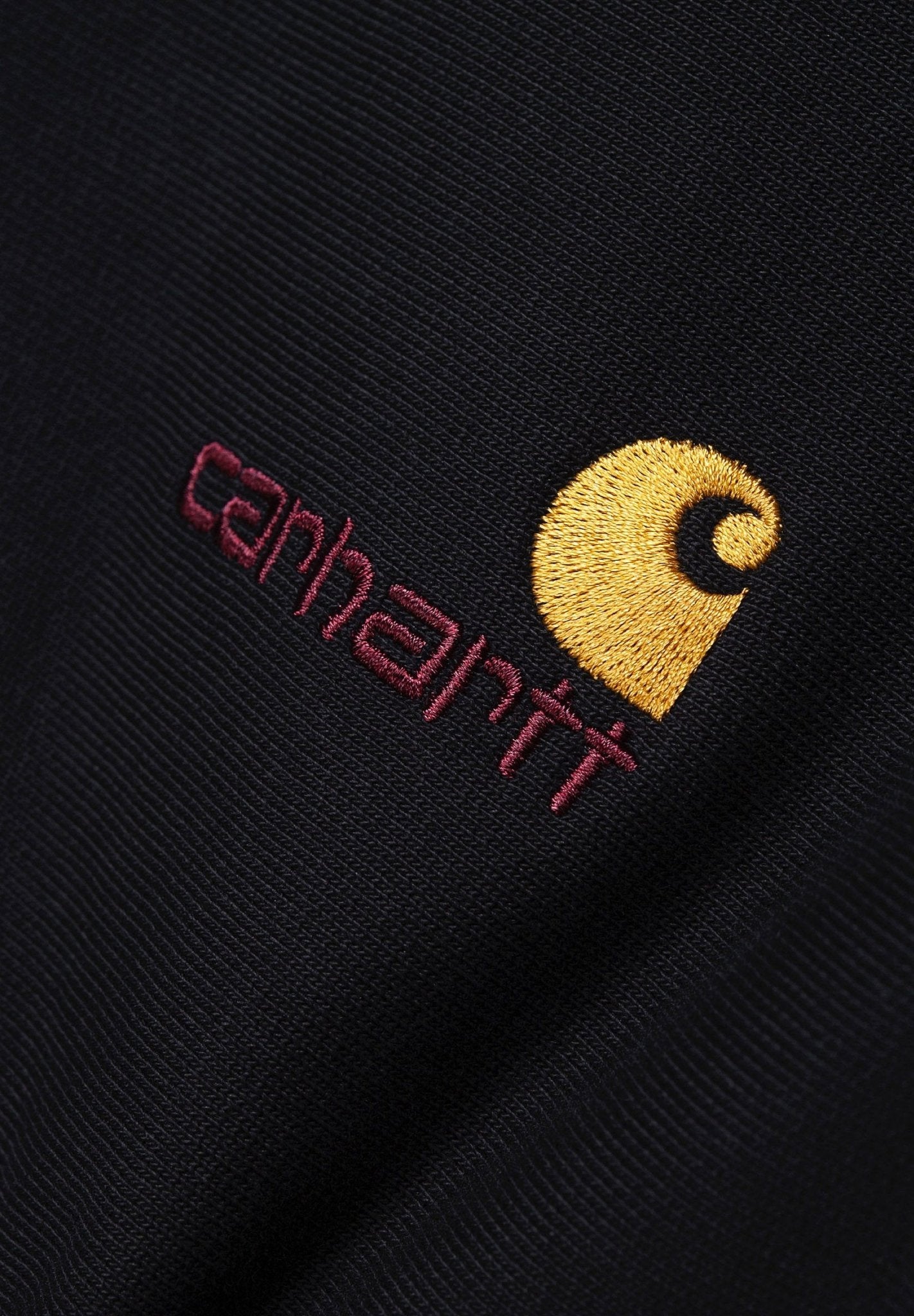 CARHARTT WIP - Half Zip American Script Sweat - Black - BACKYARD