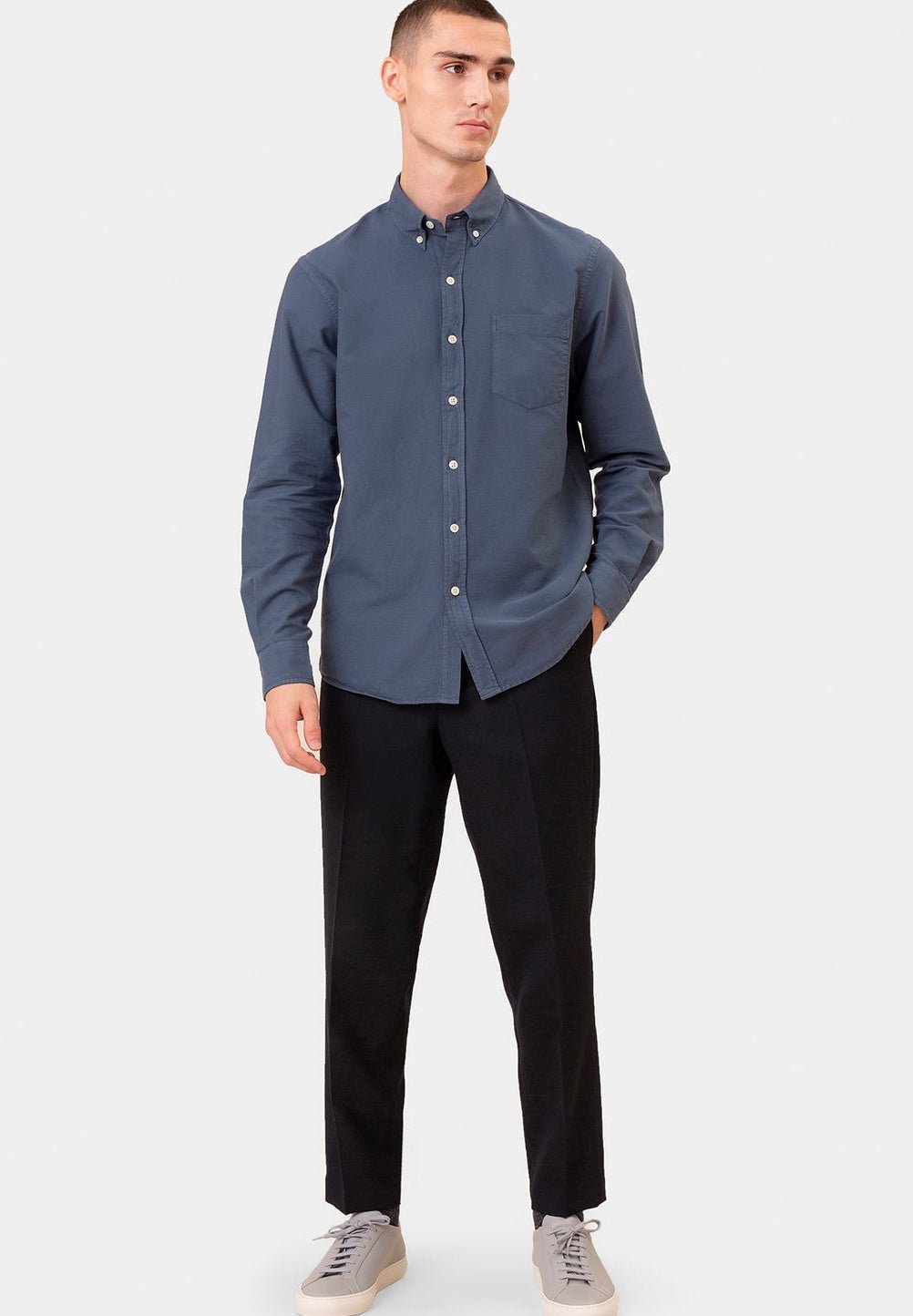 COLORFUL STANDARD - Organic Button Down Shirt - Hunter Green - BACKYARD