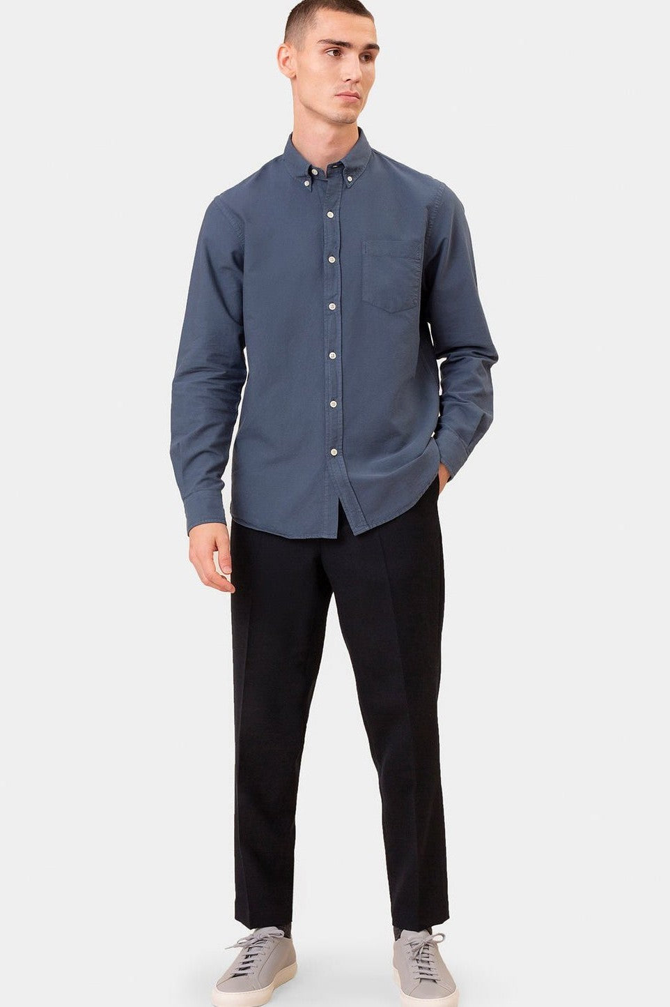 COLORFUL STANDARD - Organic Button Down Shirt - Hunter Green - BACKYARD