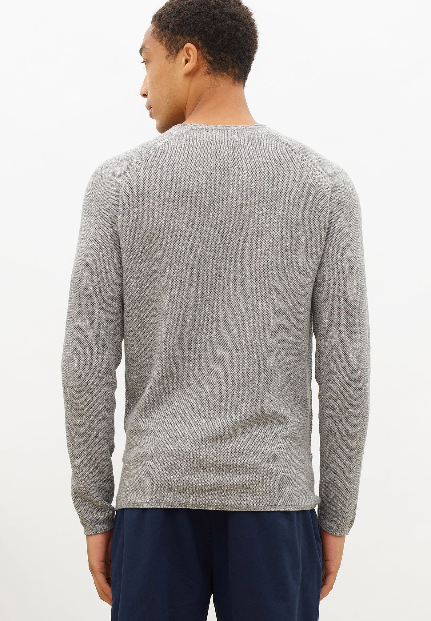 NOWADAYS - Honeycomb Crew Neck - Mid Grey Mel - BACKYARD
