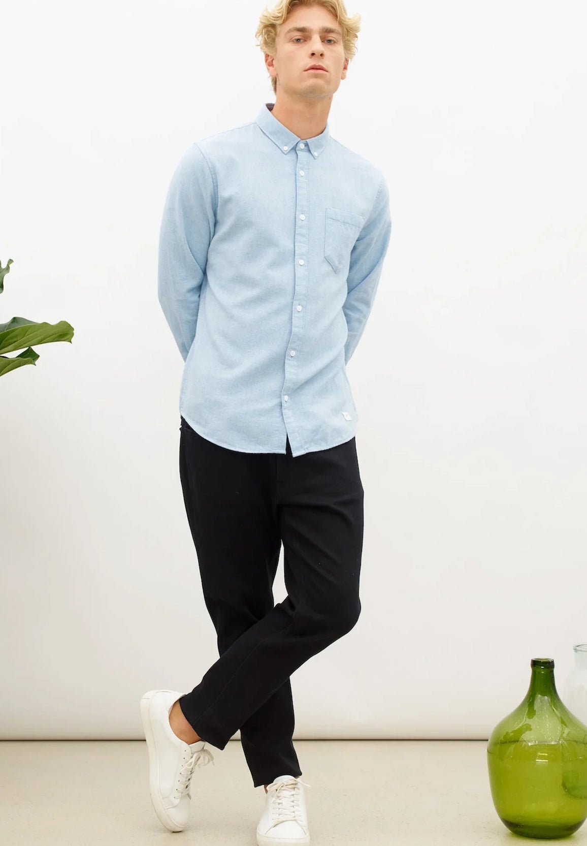 NOWADAYS - Soft Brushed Shirt - Light Blue - BACKYARD