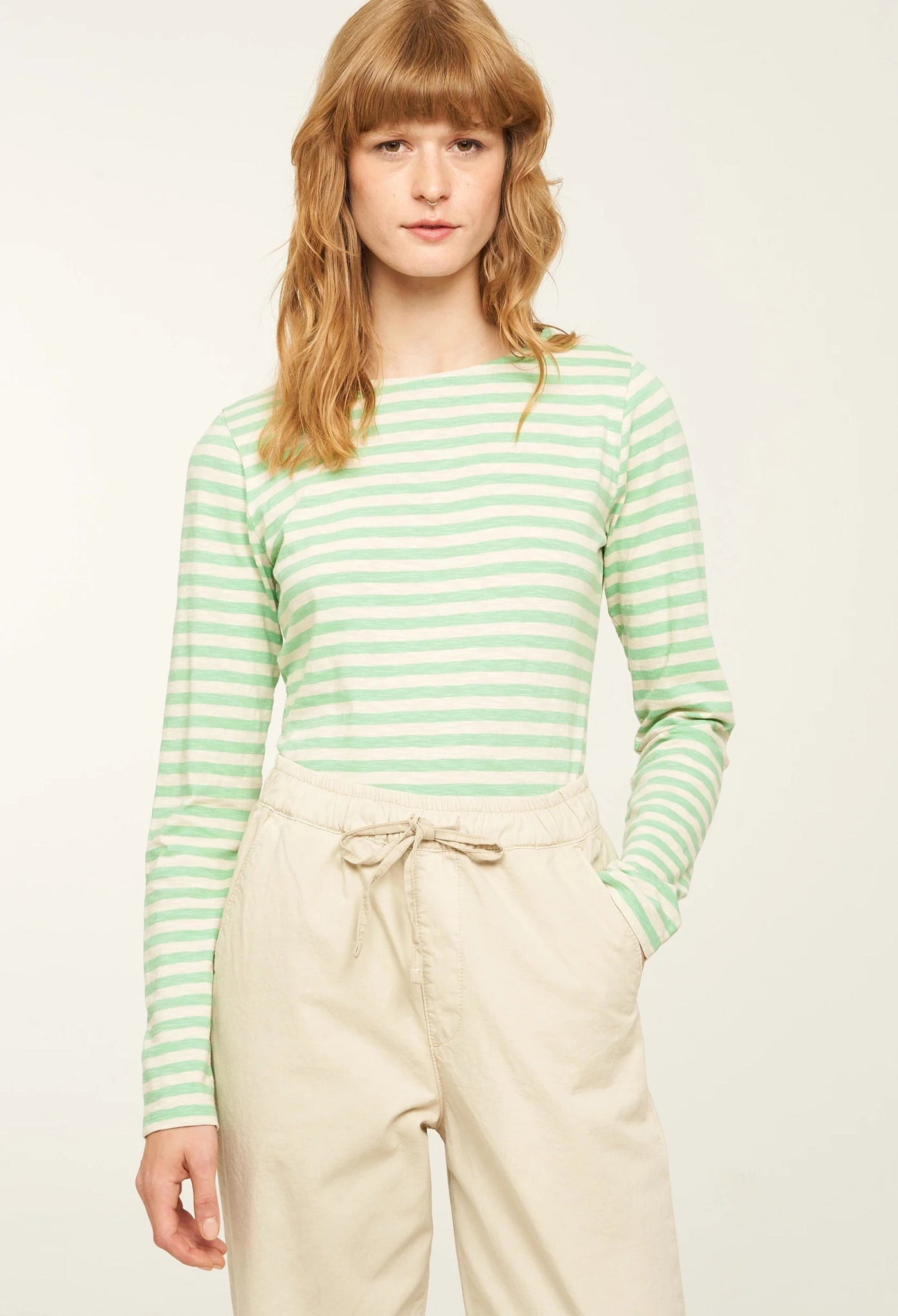 RECOLUTION - Iris Stripes - Sage Green - BACKYARD