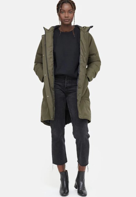 TENTREE - W Daily Parka - Black Olive Green - BACKYARD