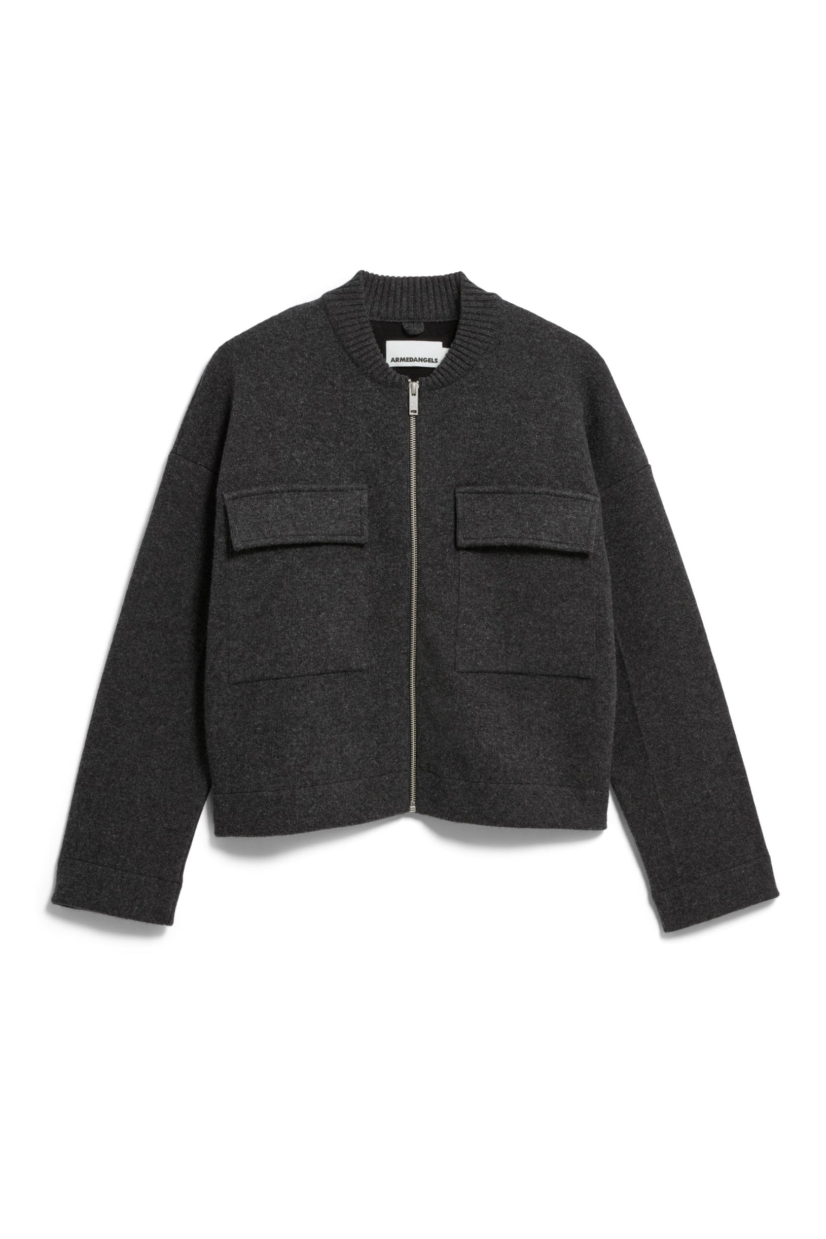 Cotton-Wool Bomber Knit Jacket
