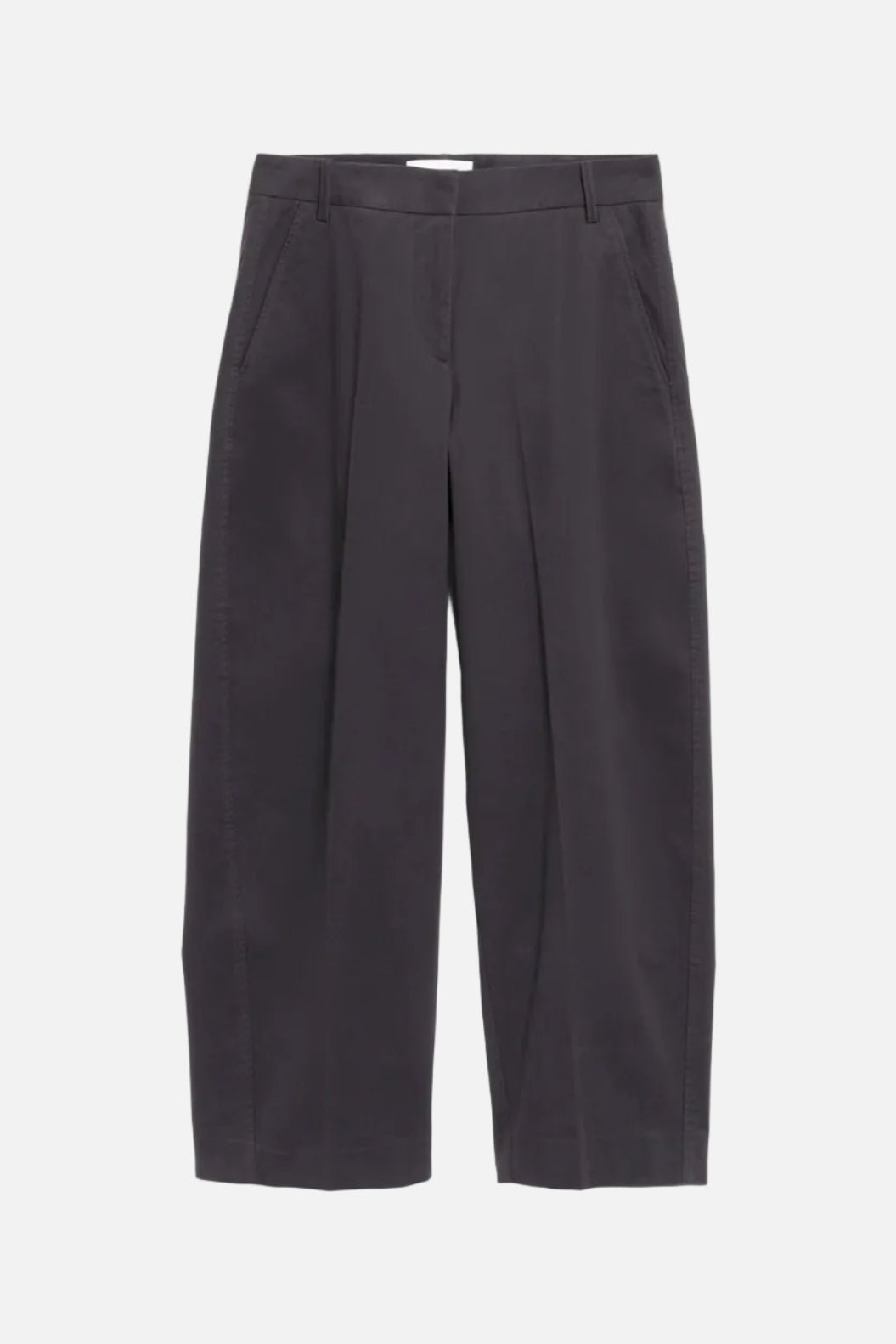 ARMEDANGELS-Barrel Leg Twill Pant-Dark Steel-BACKYARD