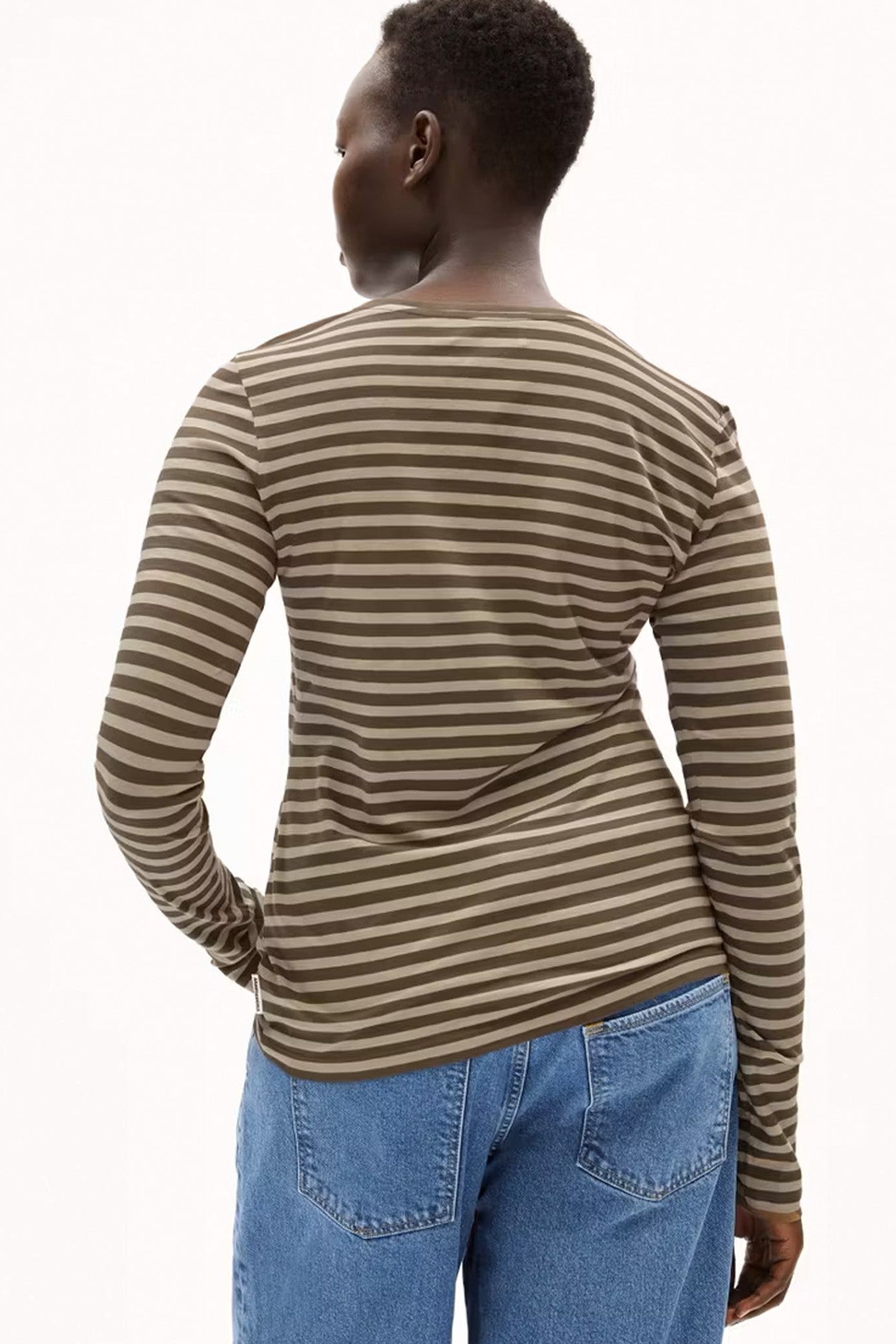 ARMEDANGELS - Enriccaa Stripes - Gravel Dried Moss - BACKYARD