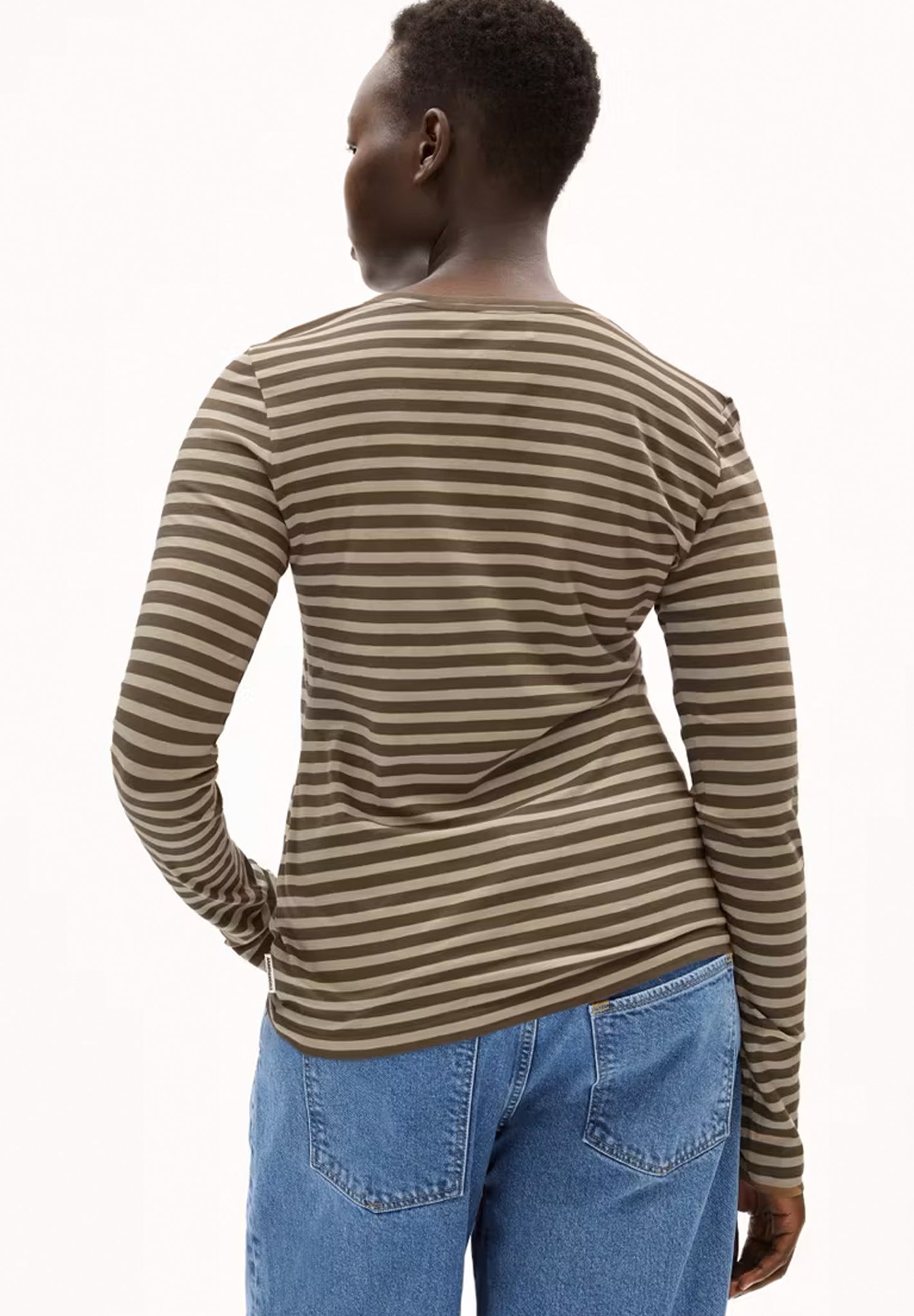 ARMEDANGELS - Enriccaa Stripes - Gravel Dried Moss - BACKYARD