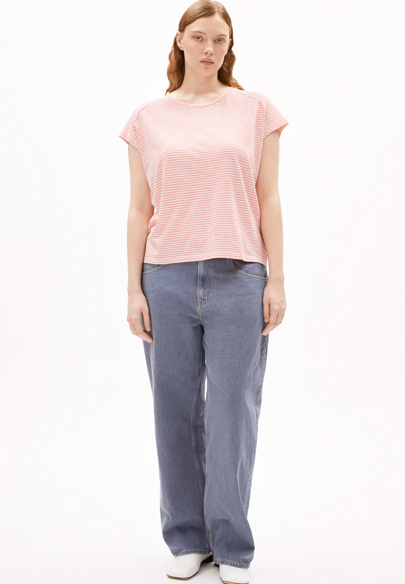 ARMEDANGELS - Oneliaa Lovely Stripes - Deep Rosalilly Oatmilk - BACKYARD