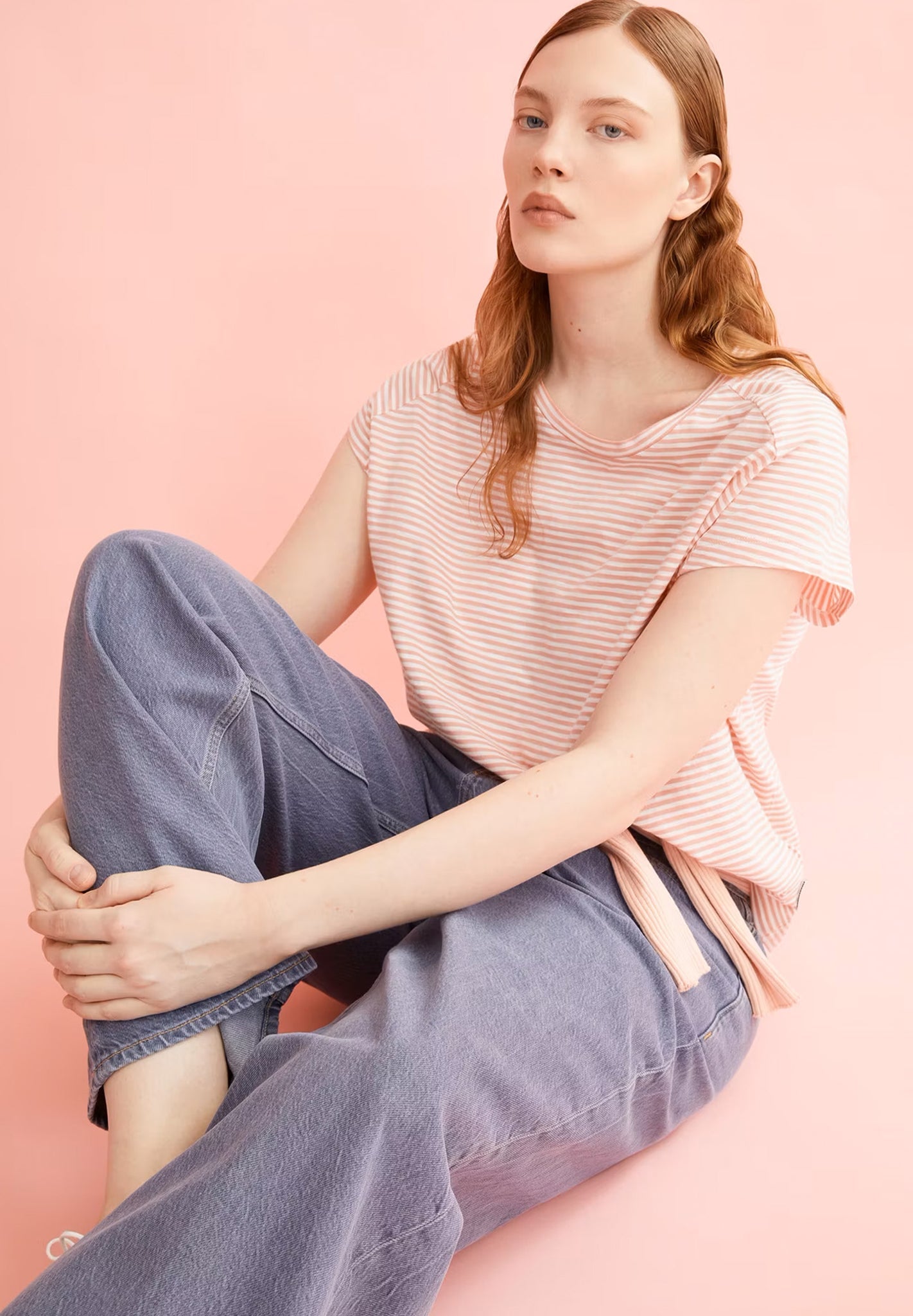 ARMEDANGELS - Oneliaa Lovely Stripes - Deep Rosalilly Oatmilk - BACKYARD