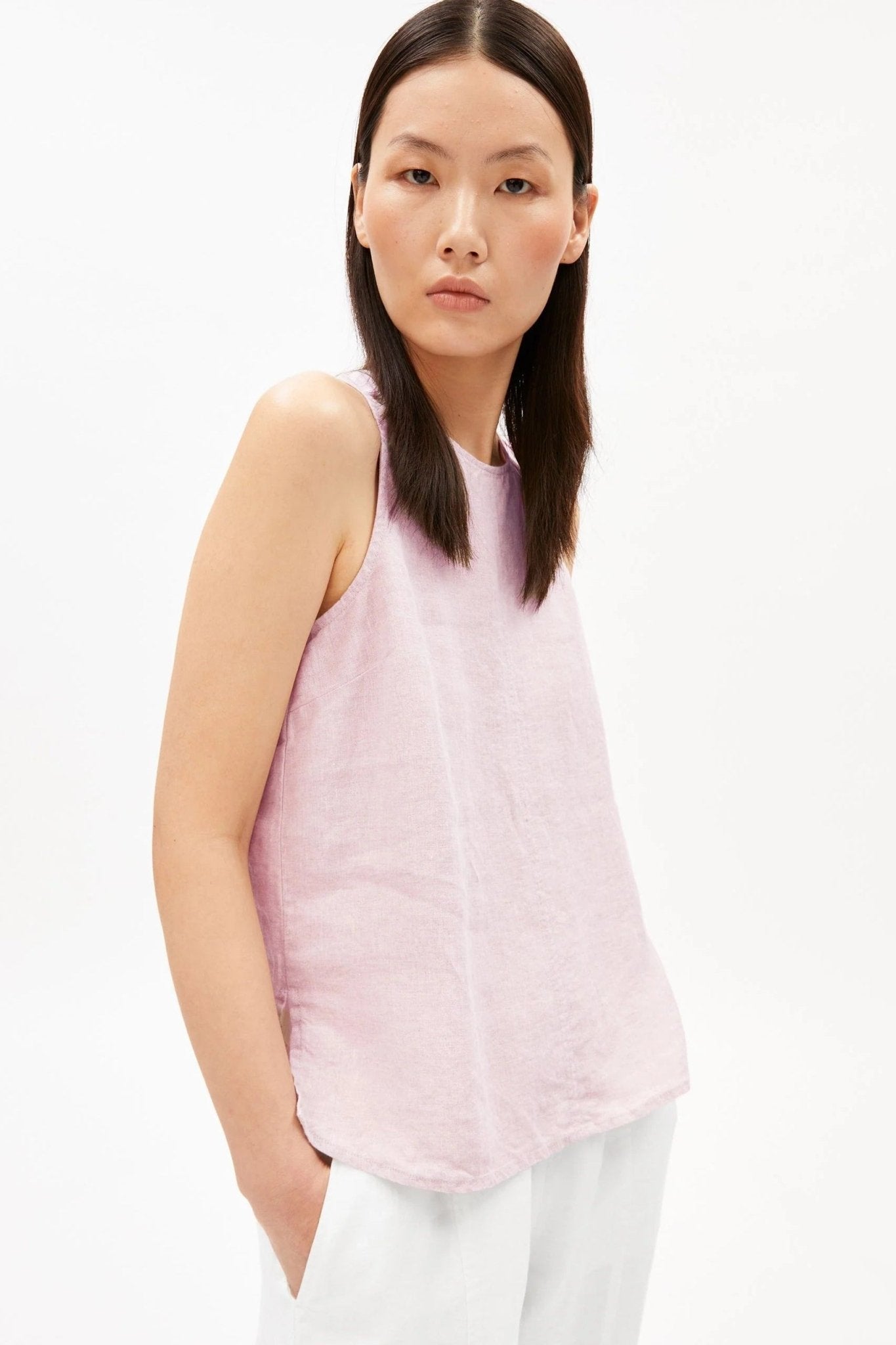 ARMEDANGELS - Pure Linen Blouse Top - Pink Mist - BACKYARD
