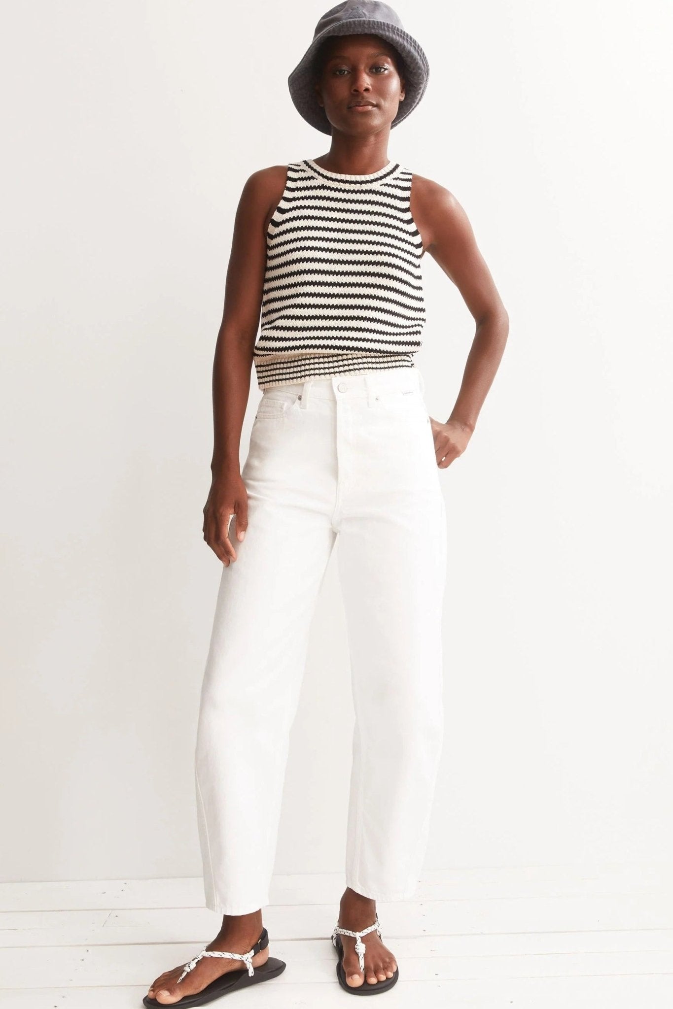 ARMEDANGELS - Stripe Knit Top - Undyed Black - BACKYARD