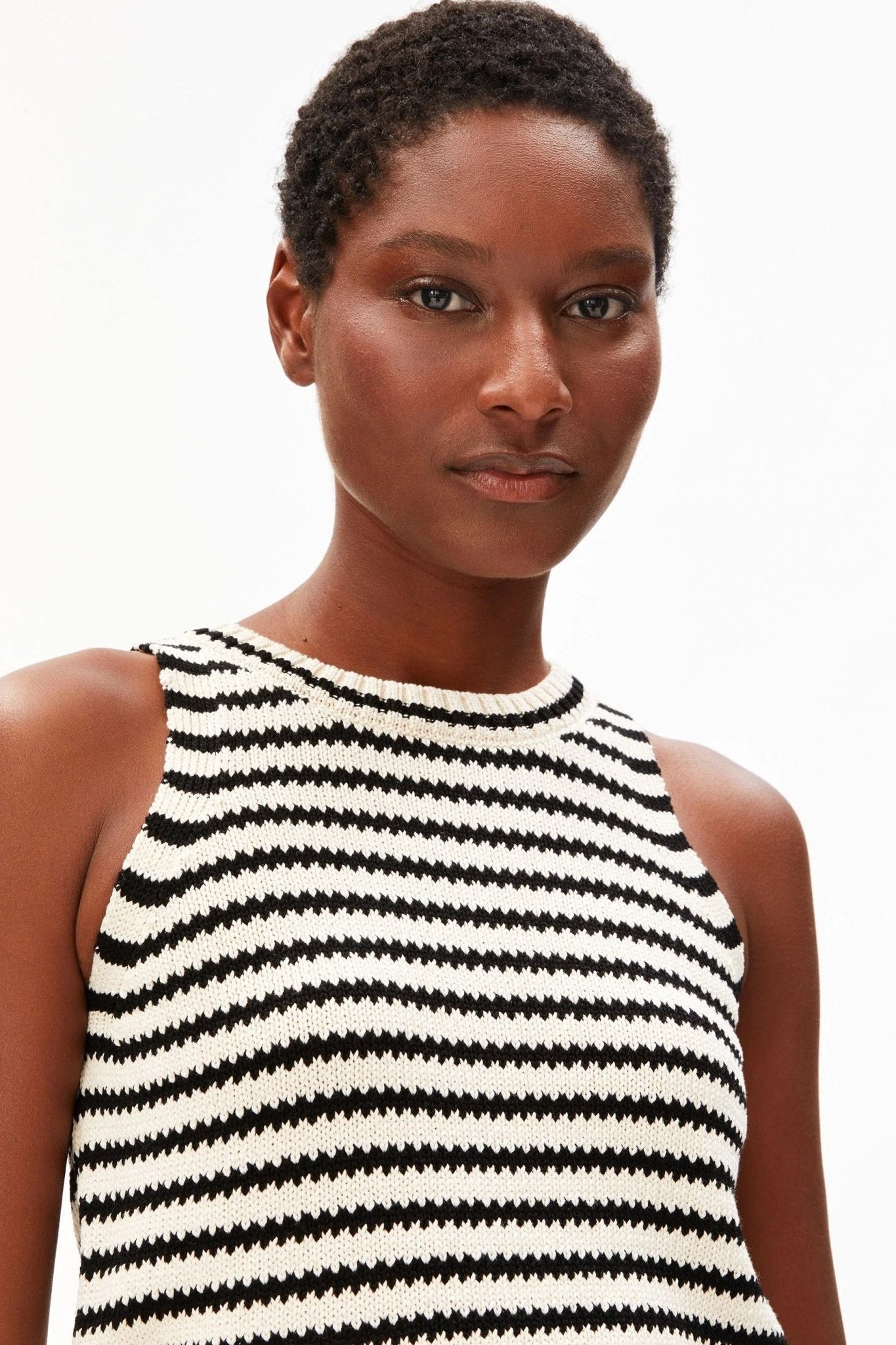 ARMEDANGELS - Stripe Knit Top - Undyed Black - BACKYARD