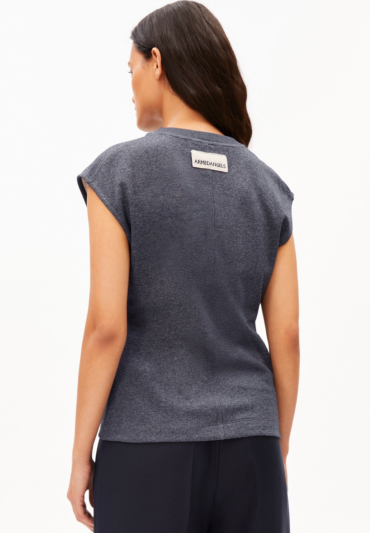 ARMEDANGELS - Un - Wasted Top - Steel Melange Undyed - BACKYARD