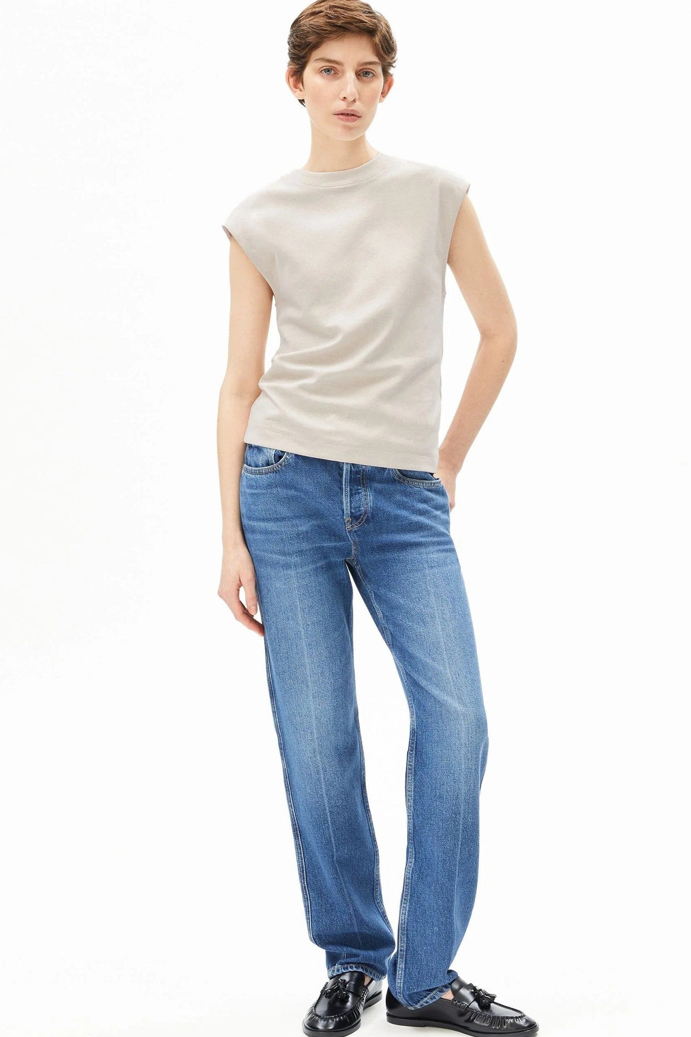 ARMEDANGELS - Un - Wasted Top - Undyed Cinnamon Dust - BACKYARD
