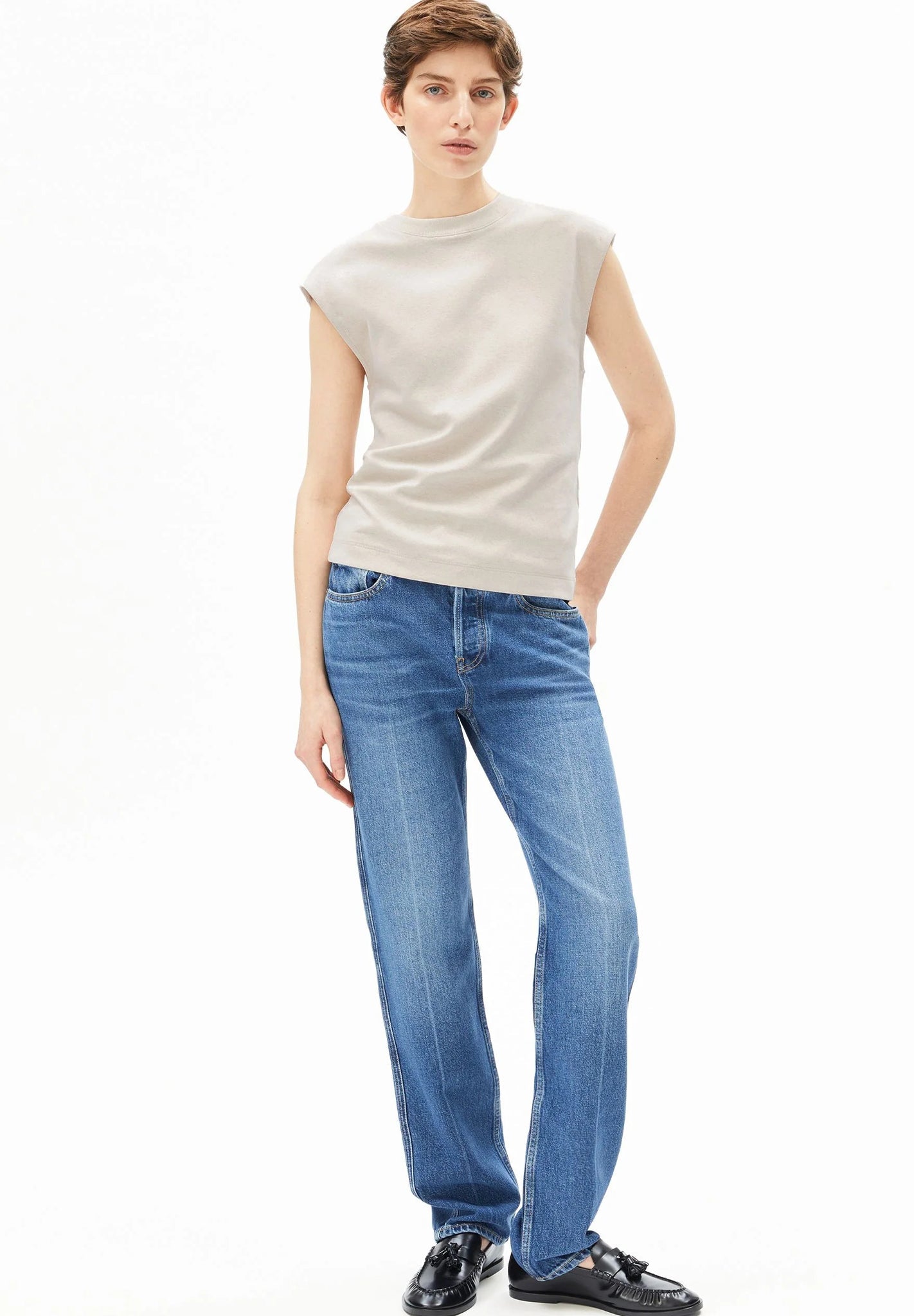 ARMEDANGELS - Un - Wasted Top - Undyed Cinnamon Dust - BACKYARD