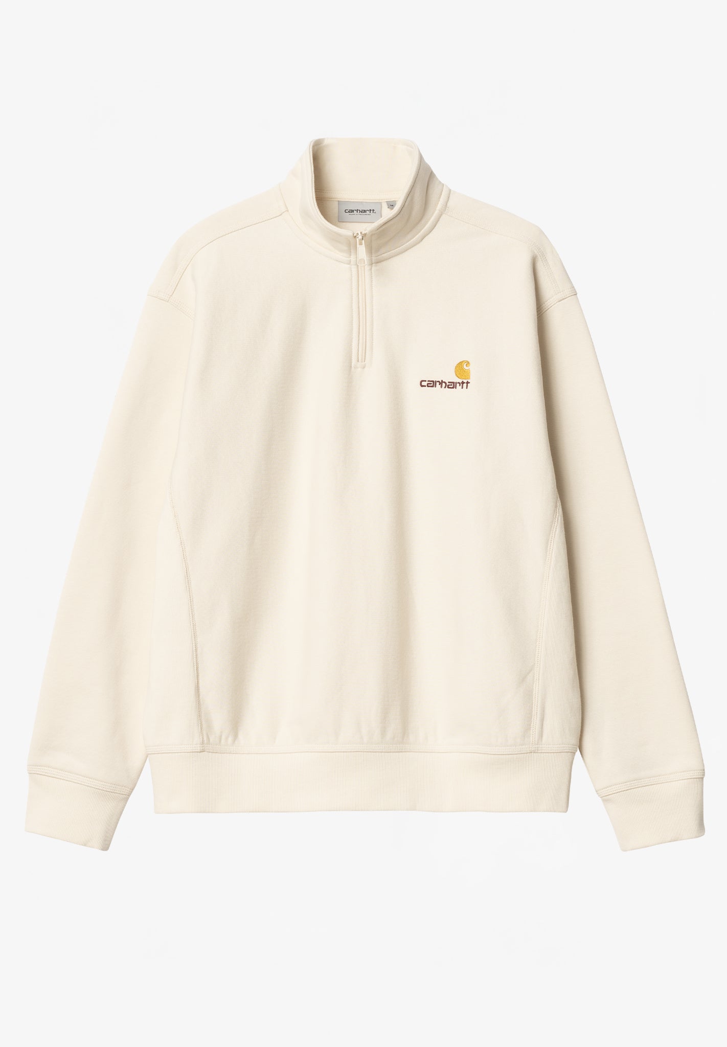 CARHARTT WIP - Half Zip American Script Sweat - Natural - BACKYARD