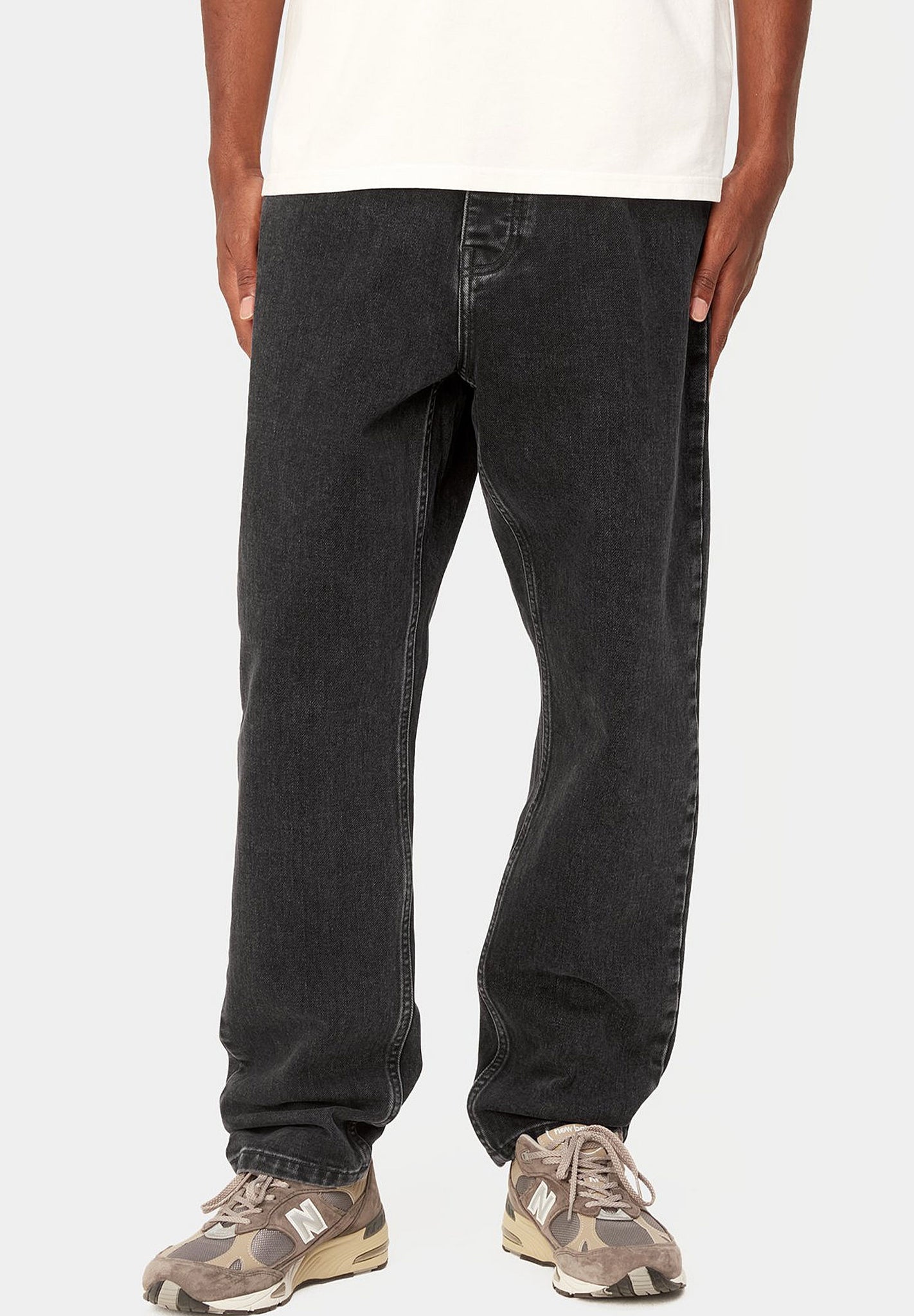 CARHARTT WIP - Newel Pant - Black Stone Washed - BACKYARD