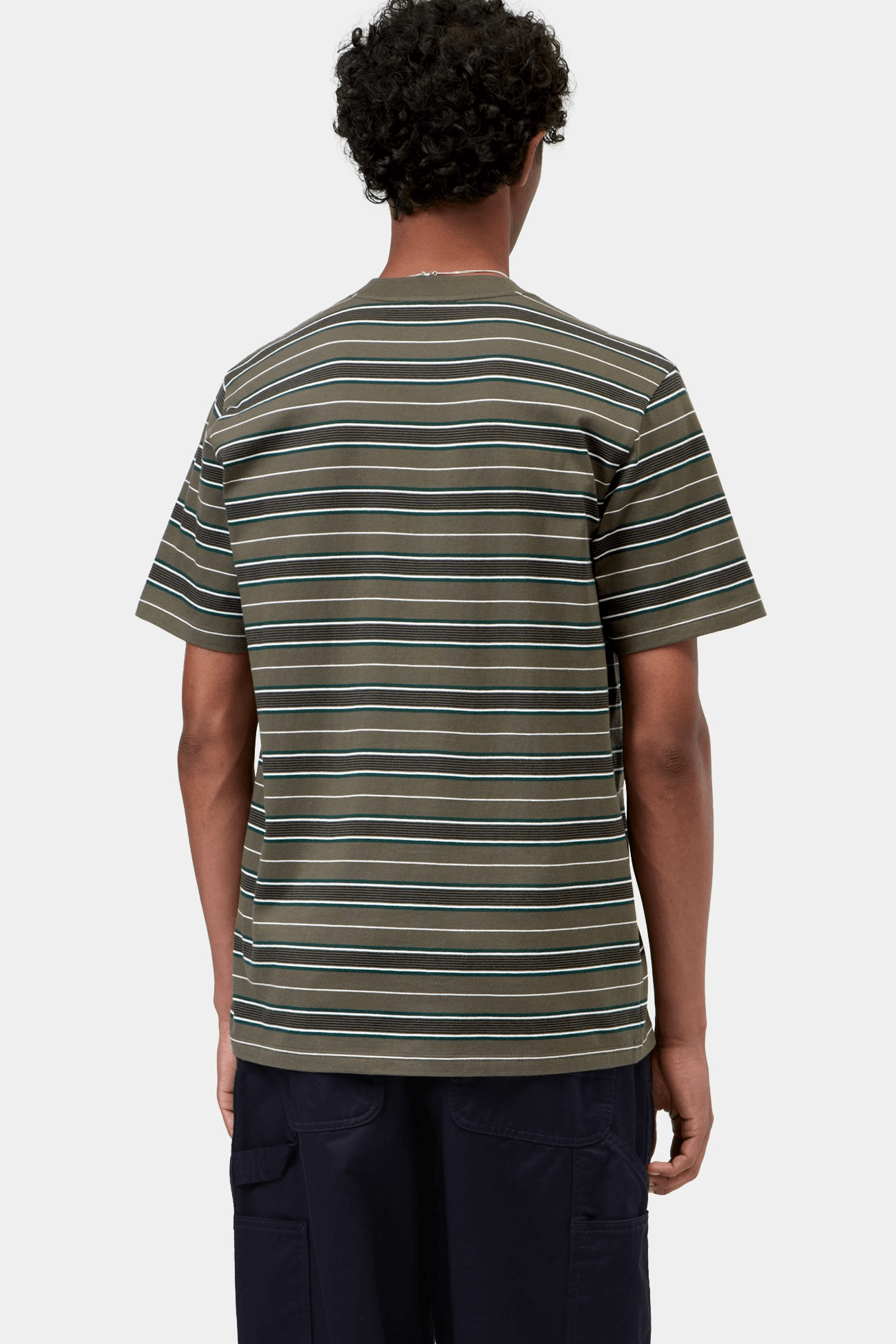CARHARTT WIP-S/S Bronson T-Shirt-Stripe Cypress-BACKYARD