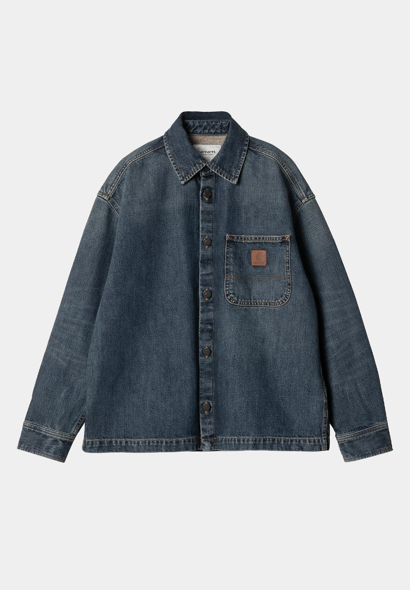 CARHARTT WIP - W' Lovilia Shirt Jac - Blue Dirty Used Wash - BACKYARD