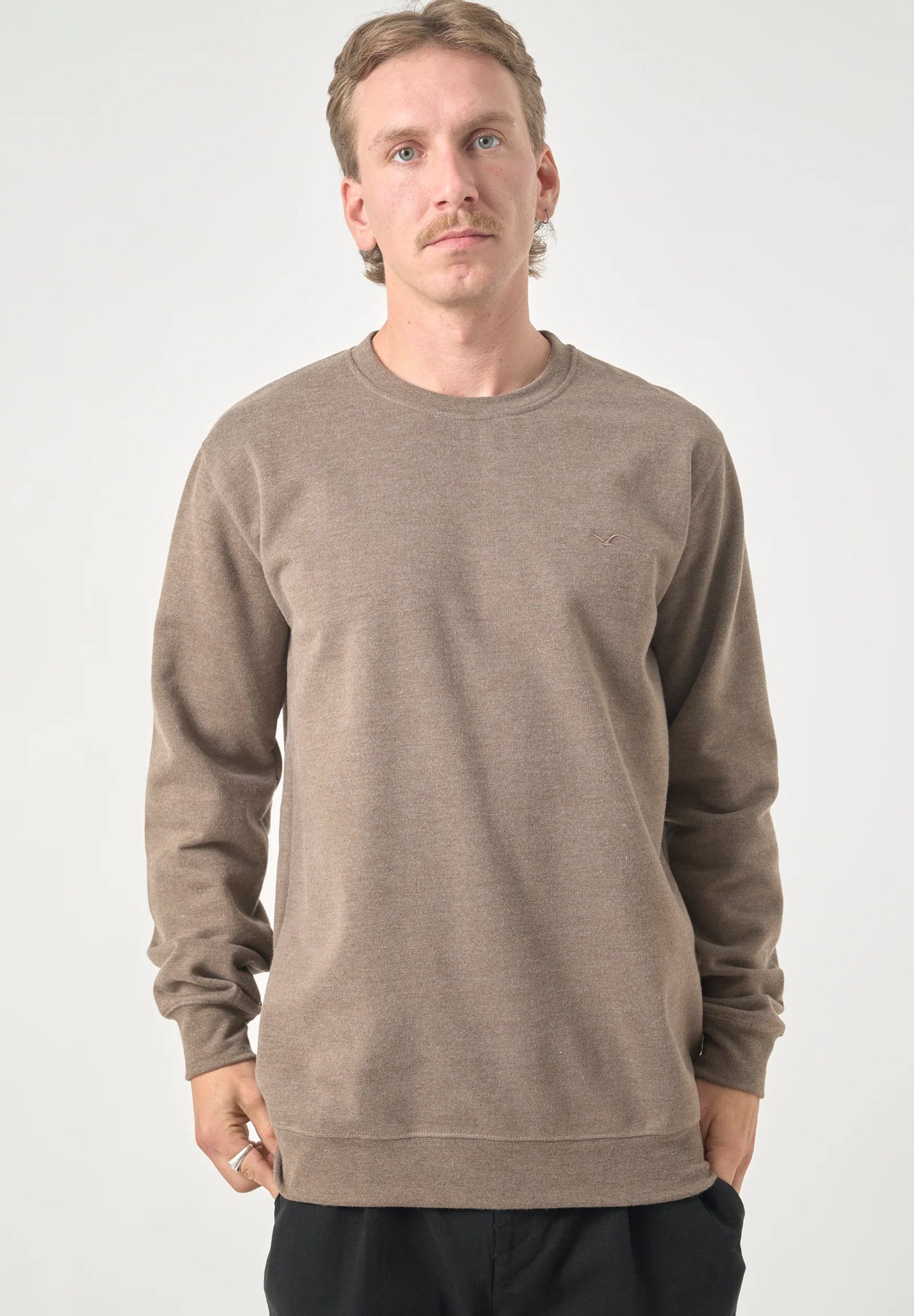 CLEPTOMANICX - Ligull Crewneck - Heather Rain Drum - BACKYARD