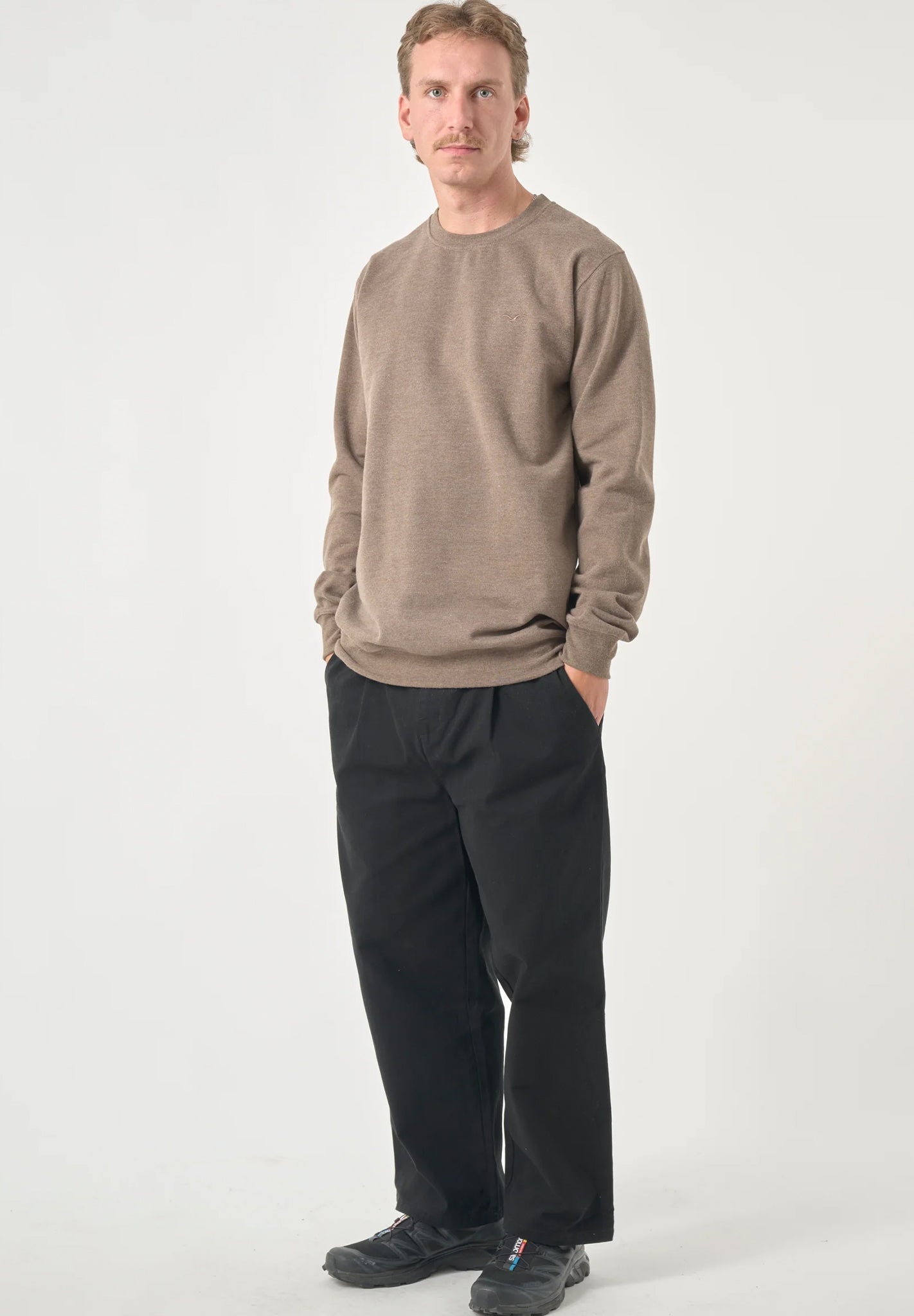 CLEPTOMANICX - Ligull Crewneck - Heather Rain Drum - BACKYARD