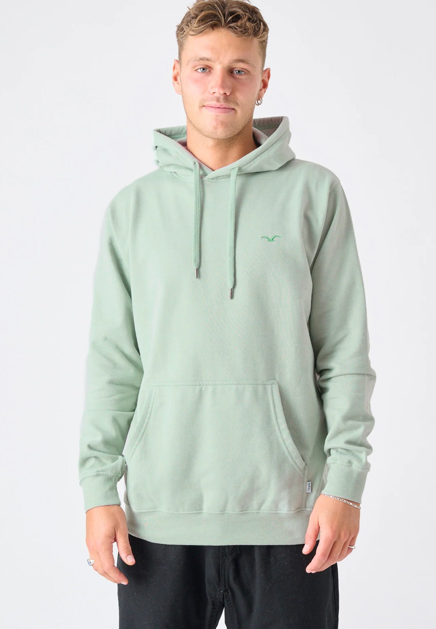 CLEPTOMANICX - Ligull Regular Hooded - Heather Ice Green - BACKYARD