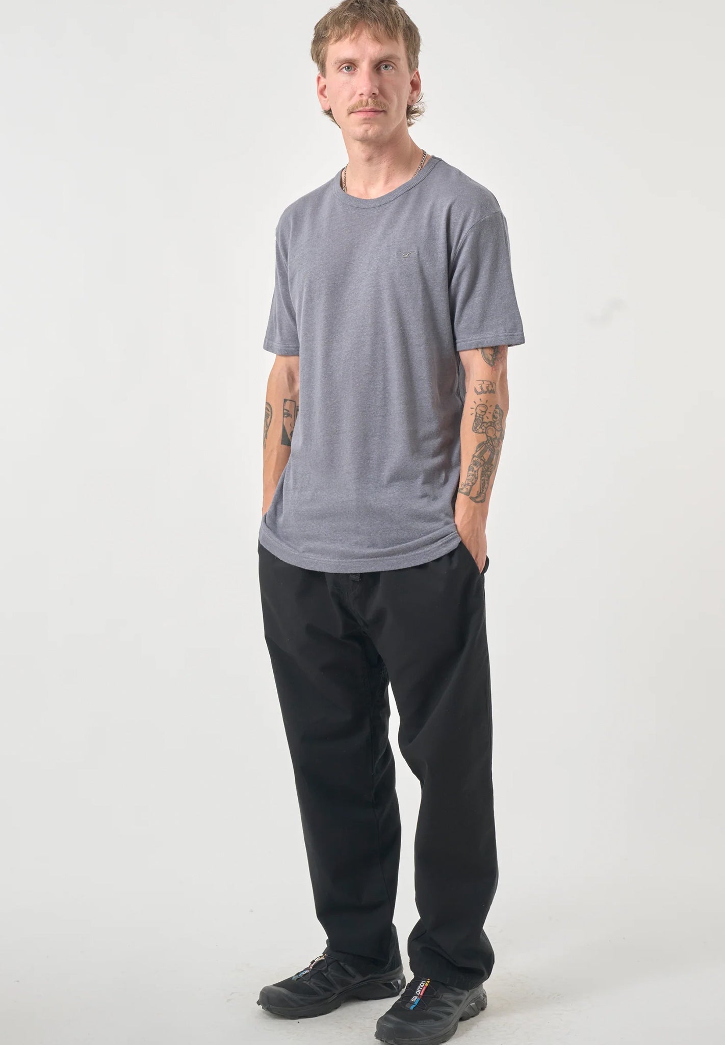 CLEPTOMANICX - Ligull Summer Basic Tee - Lava Smoke - BACKYARD