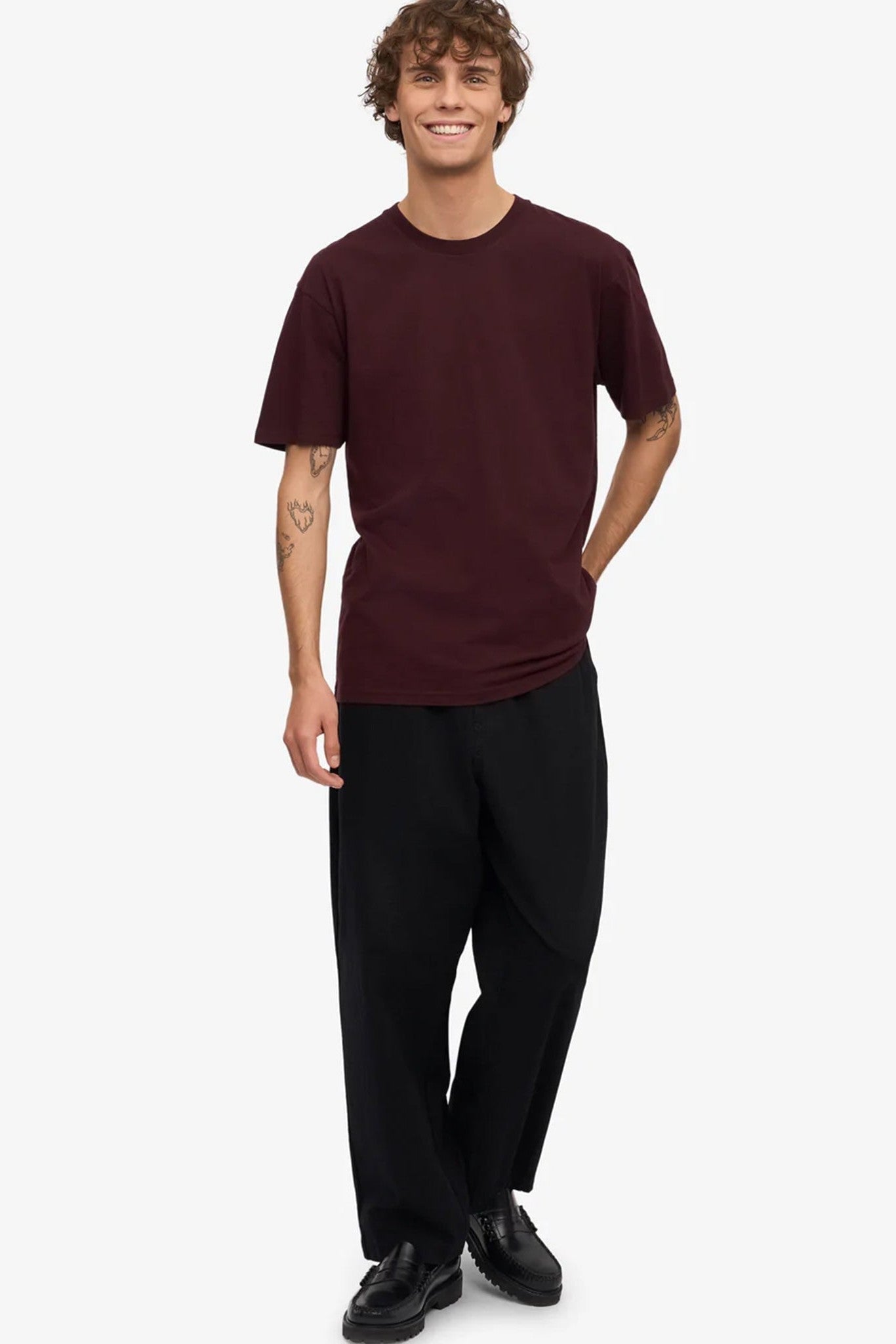COLORFUL STANDARD - Classic Organic Tee - Oxblood Red - BACKYARD