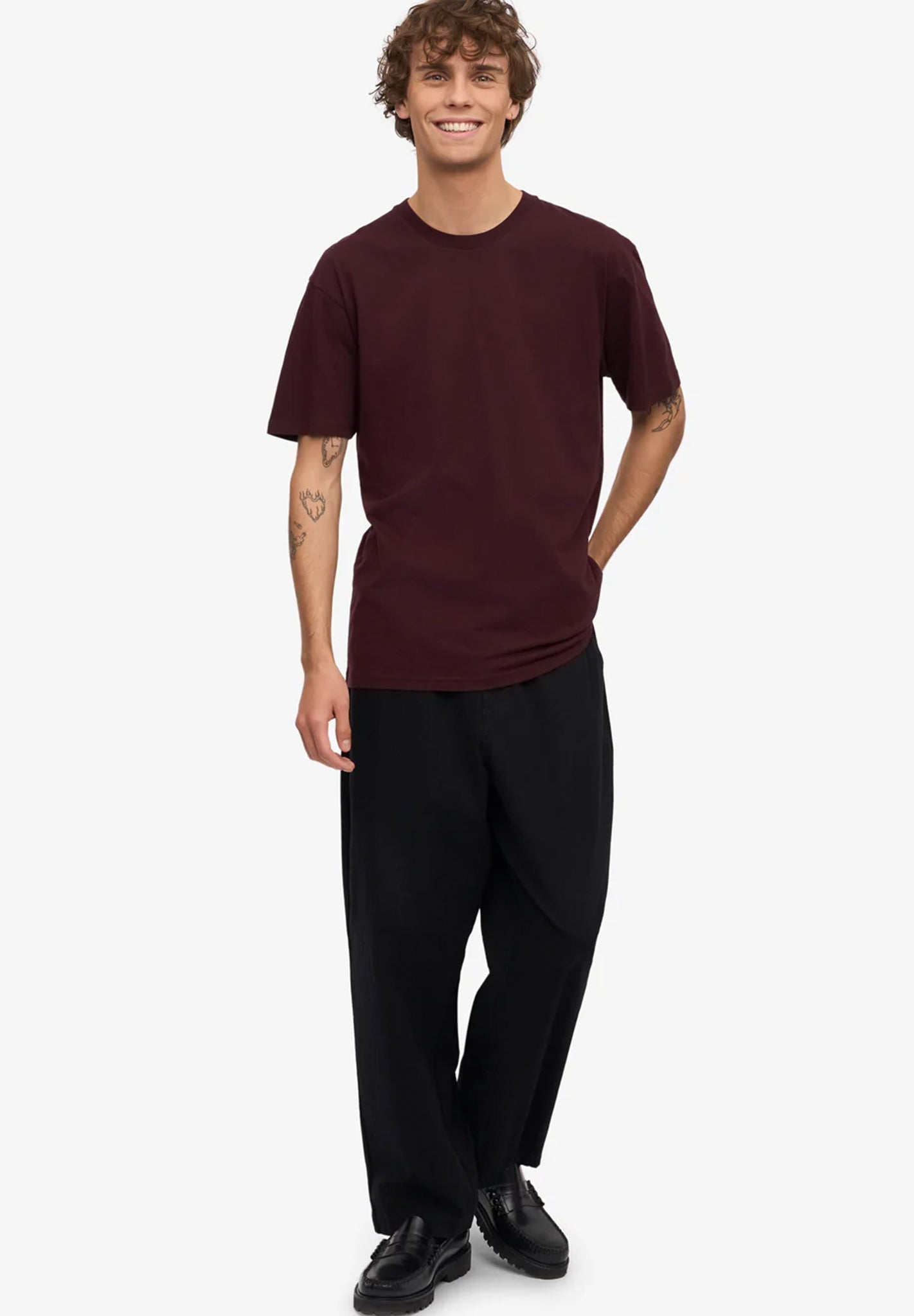 COLORFUL STANDARD - Classic Organic Tee - Oxblood Red - BACKYARD