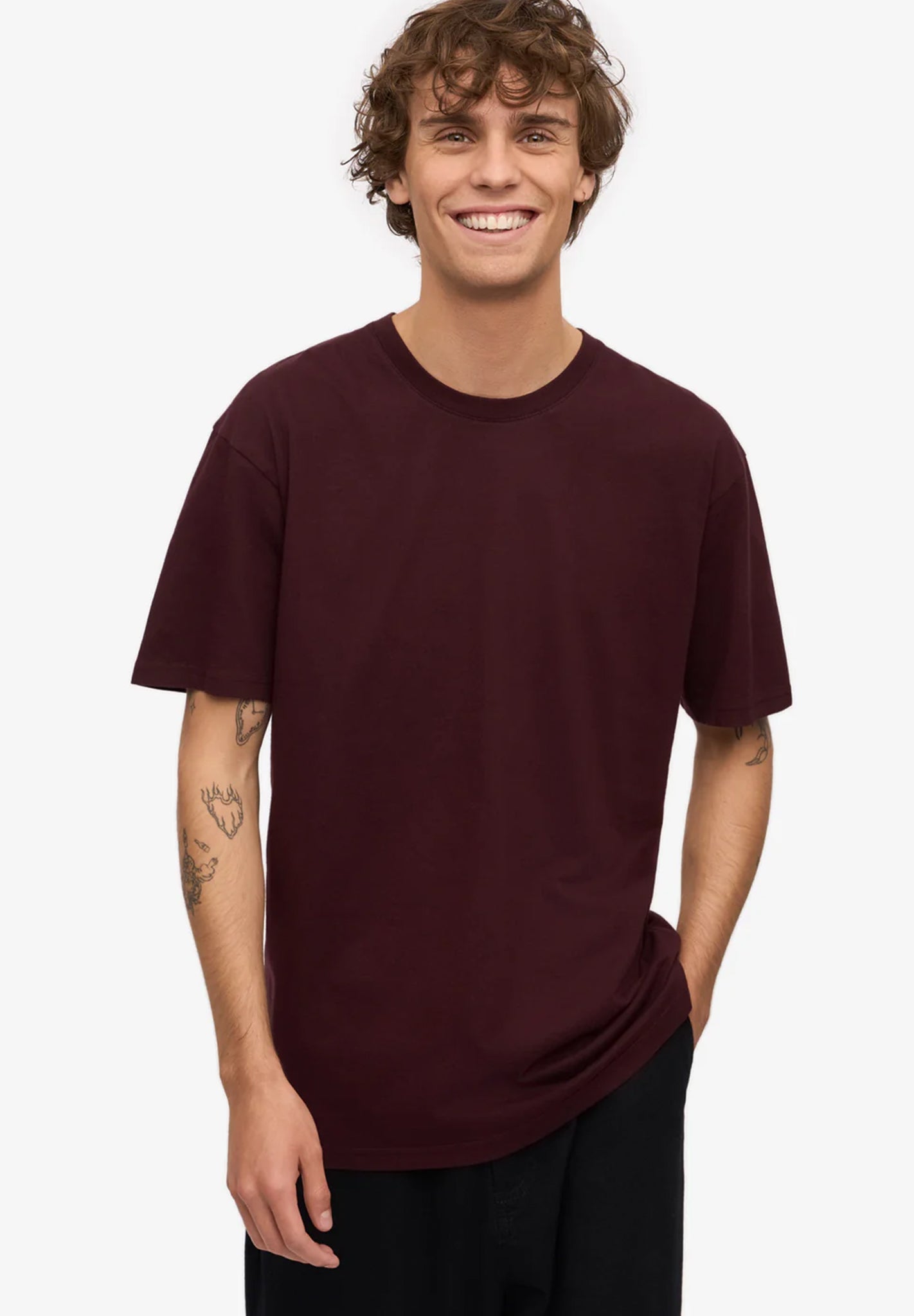 COLORFUL STANDARD - Classic Organic Tee - Oxblood Red - BACKYARD