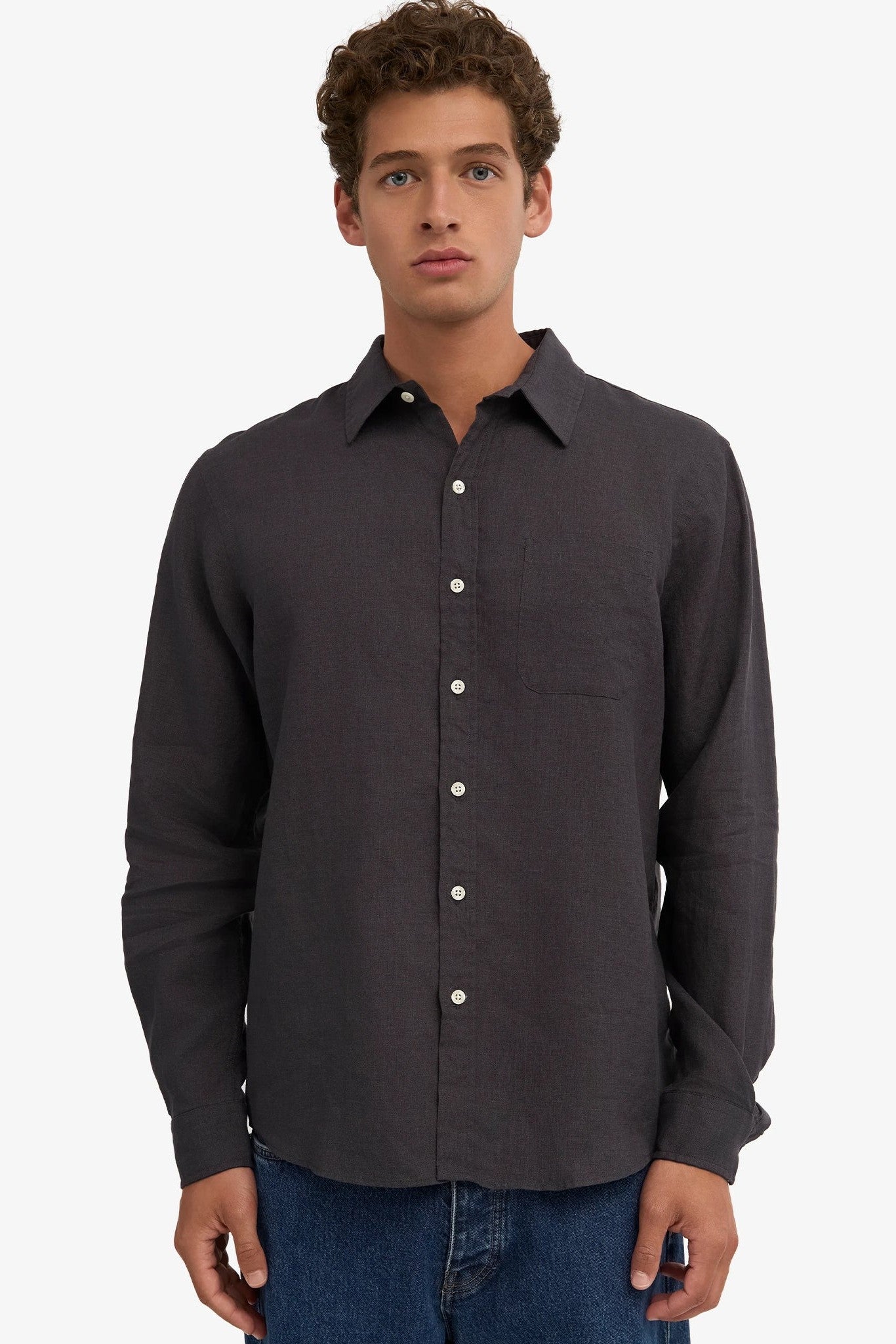 COLORFUL STANDARD - Linen Shirt - Lava Grey - BACKYARD