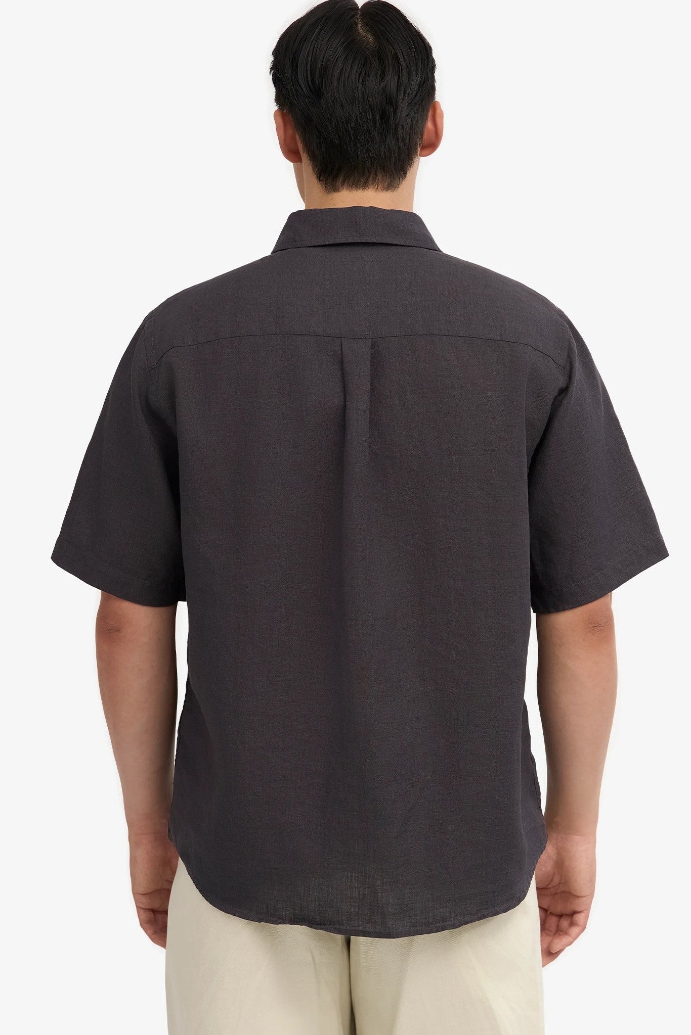 COLORFUL STANDARD - Linen S/S Shirt - Lava Grey - BACKYARD