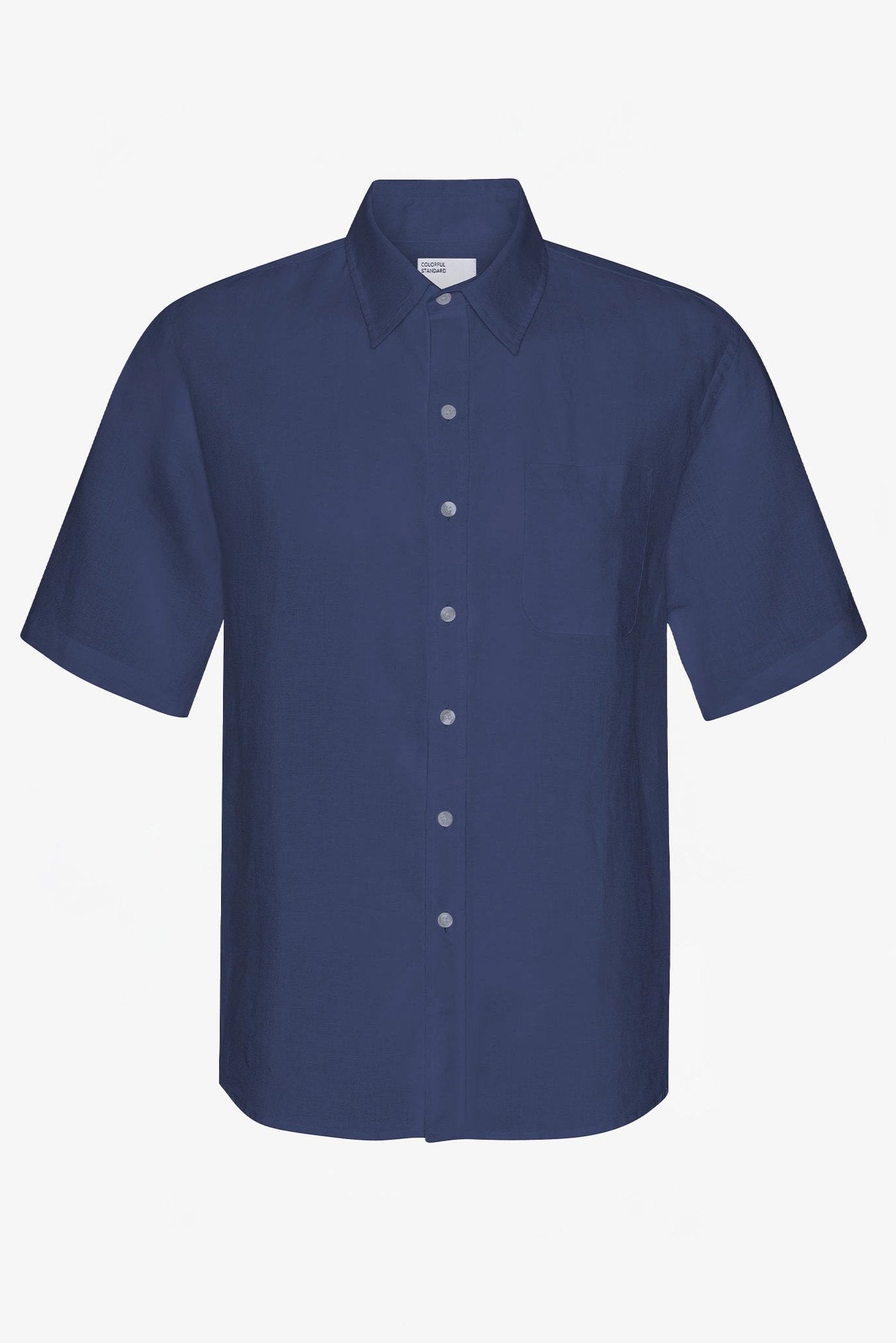 COLORFUL STANDARD - Linen S/S Shirt - Petrol Blue - BACKYARD