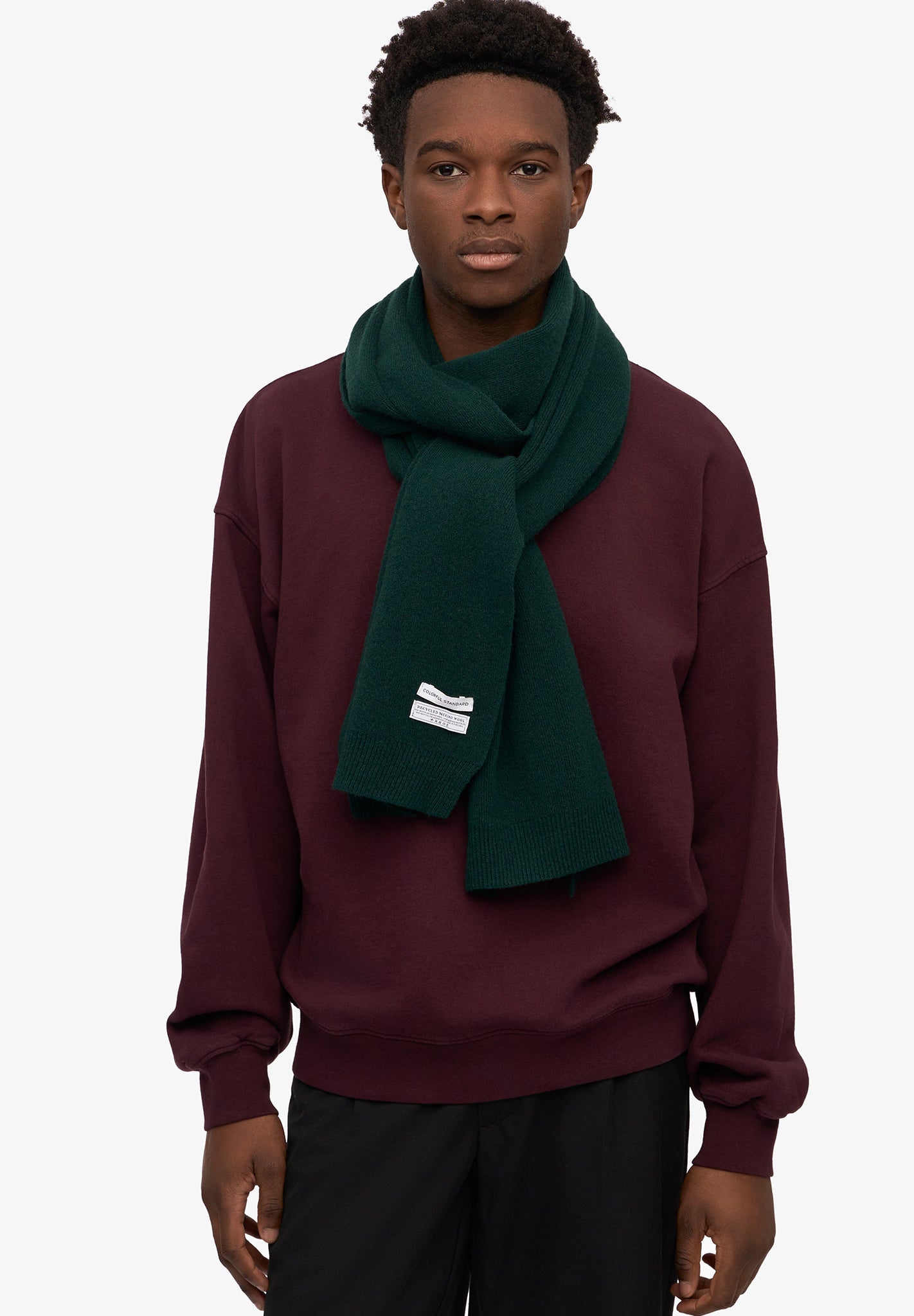 COLORFUL STANDARD - Merino Wool Scarf - Emerald Green - BACKYARD