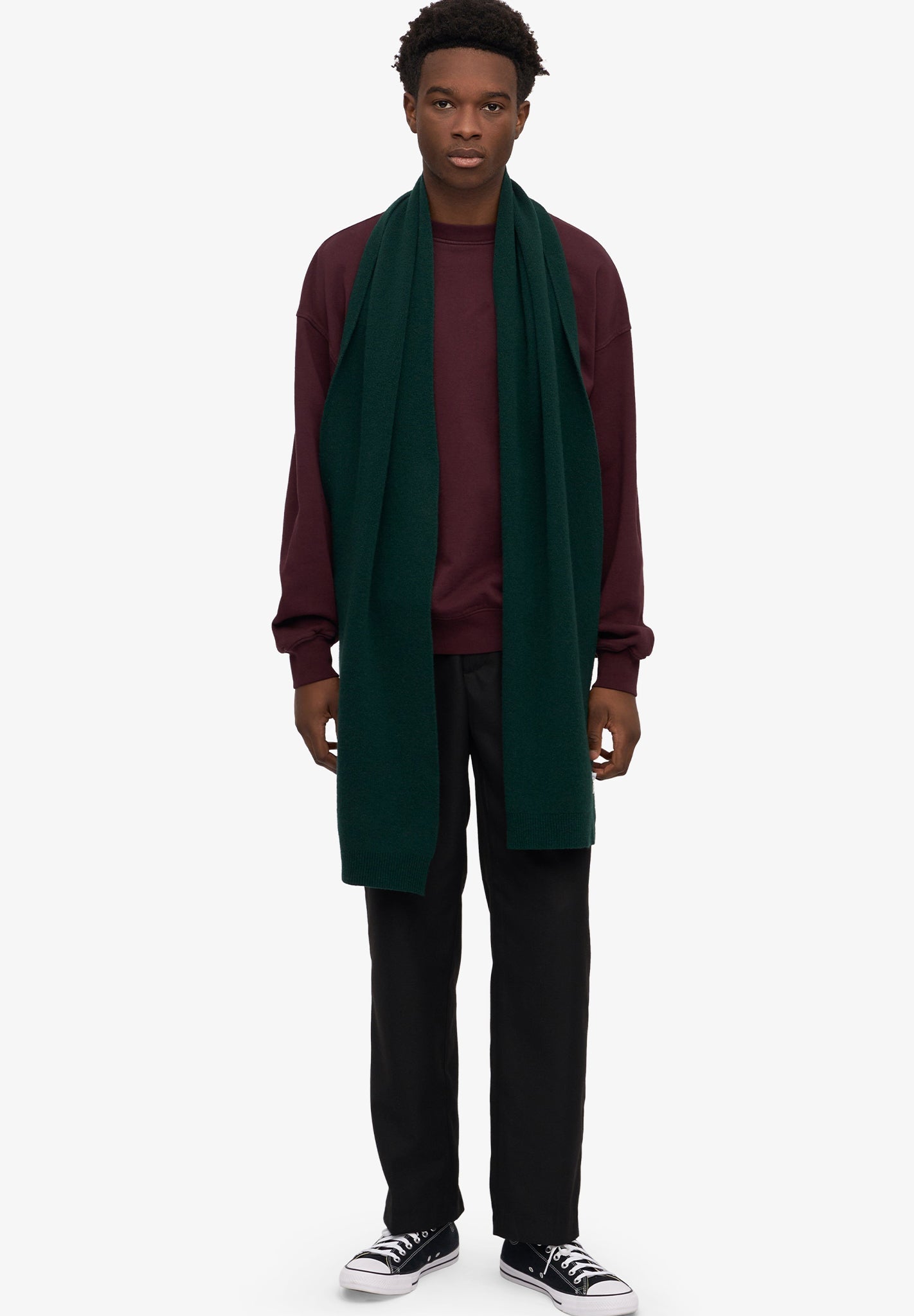 COLORFUL STANDARD - Merino Wool Scarf - Emerald Green - BACKYARD