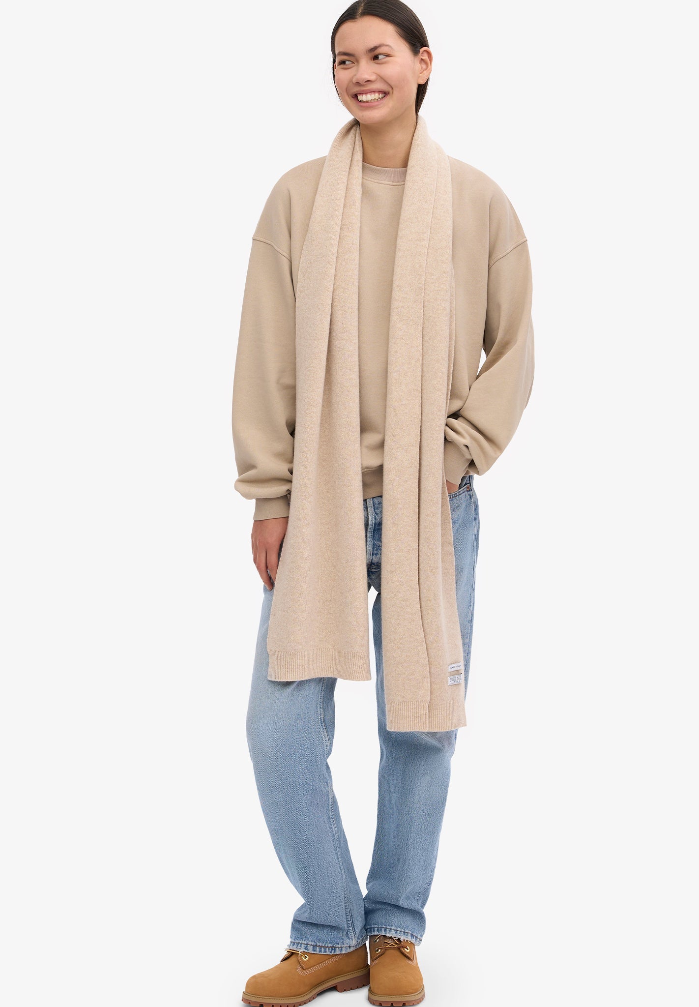 COLORFUL STANDARD - Merino Wool Scarf - Ivory White - BACKYARD