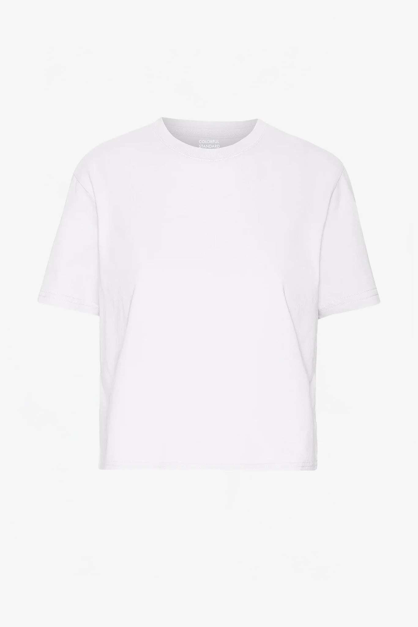 COLORFUL STANDARD - Organic Boxy Crop Tee - Optical White - BACKYARD