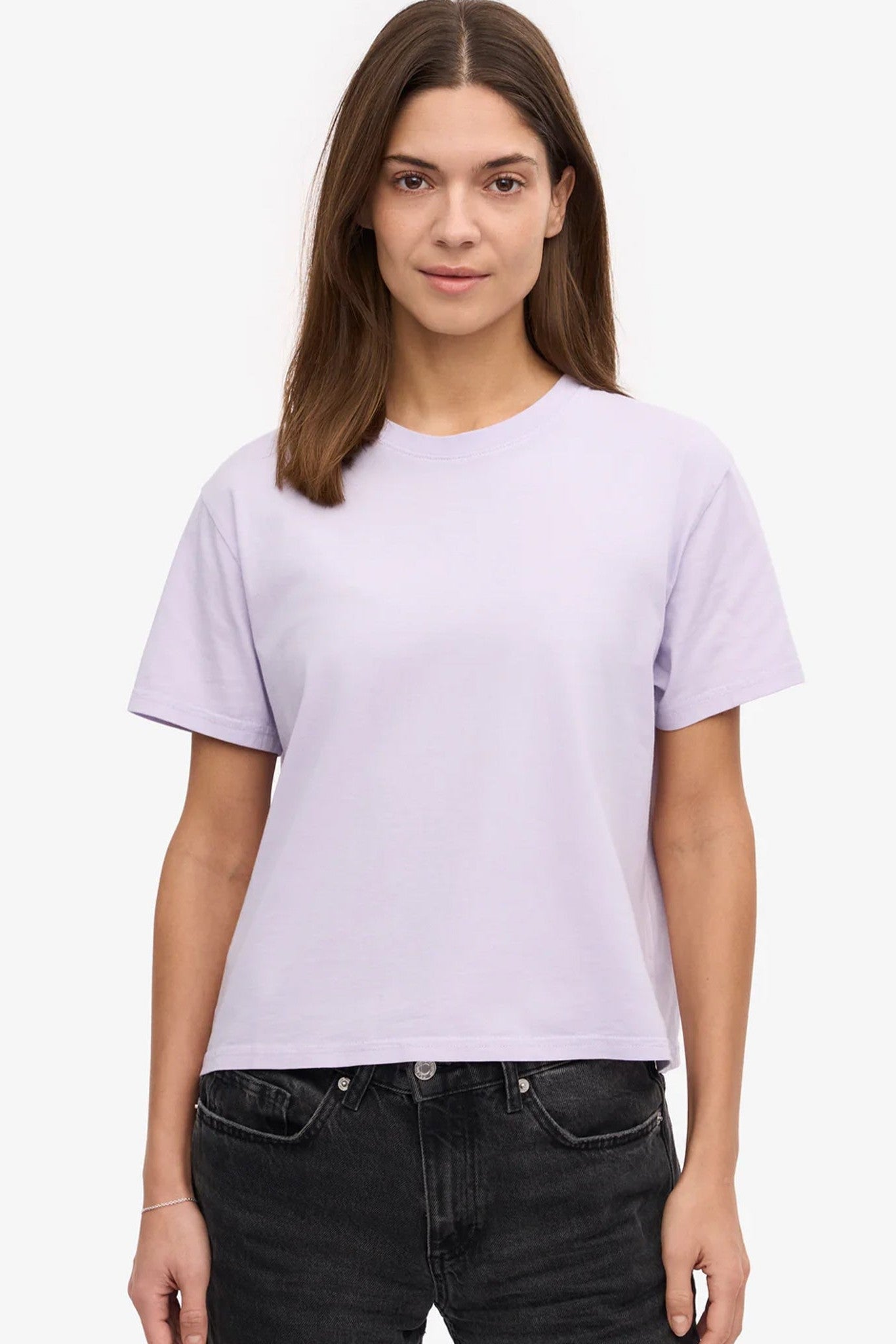 COLORFUL STANDARD - Organic Boxy Crop Tee - Soft Lavender - BACKYARD